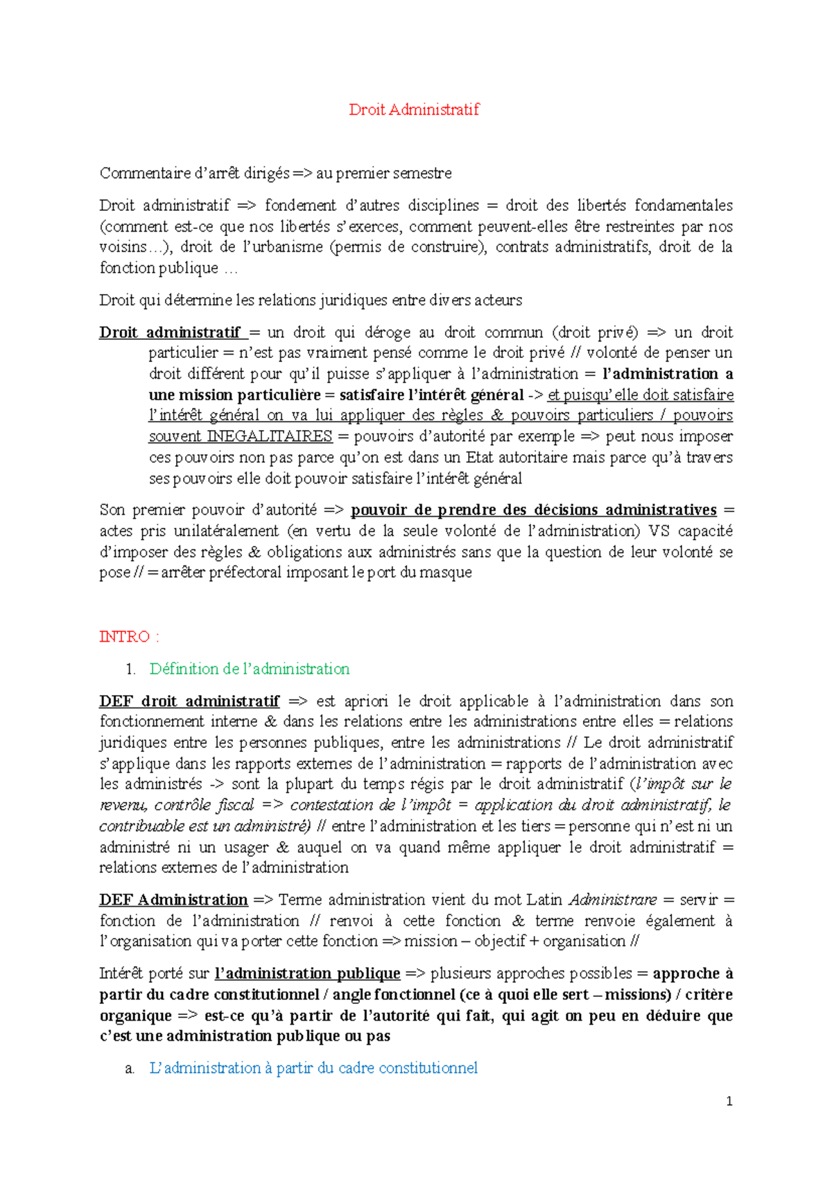 Droit Administratif - Droit Administratif Commentaire D’arrêt Dirigés ...