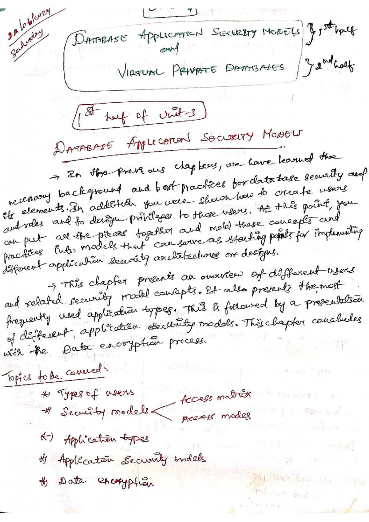 My notes Unit-3 - .HBBUB - lebroam , 1 DATABASE APPLICATION SECURITY ...