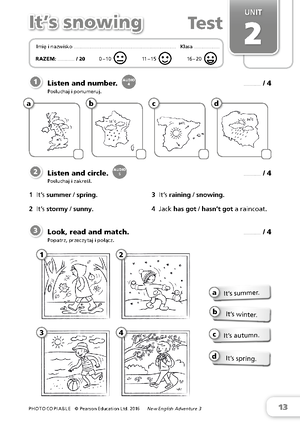 Brainy kl6 Unit Test 4 B - jest ok - UNIT 4 Test B Imię i nazwisko ...