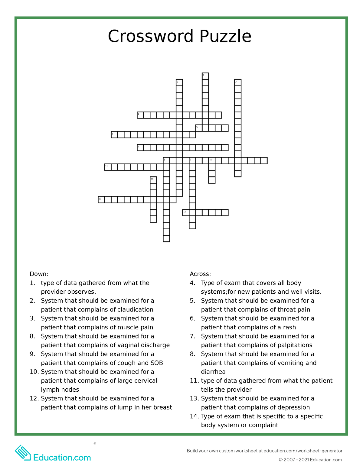 Module 1 (Week 2 Crossword) - Build your own custom worksheet at ...