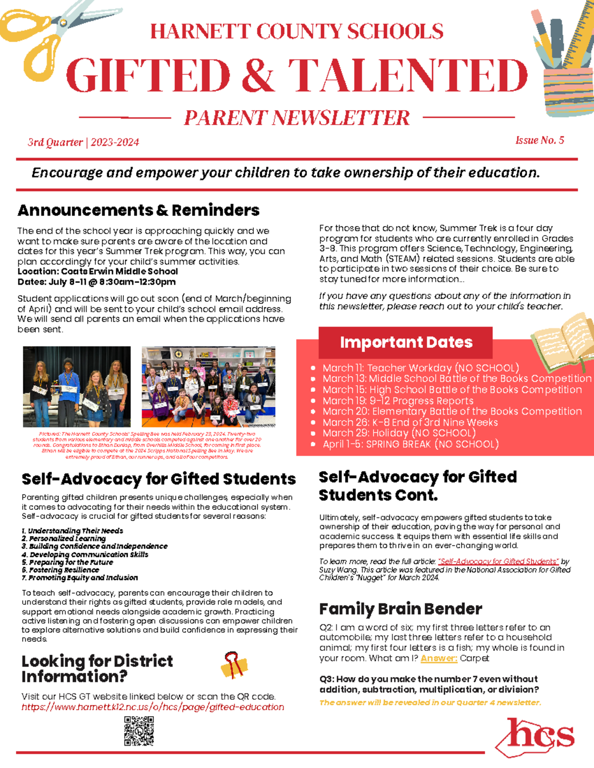 23-24 Quarter 3 Gifted & Talented Parent Newsletter - GIFTED & TALENTED ...