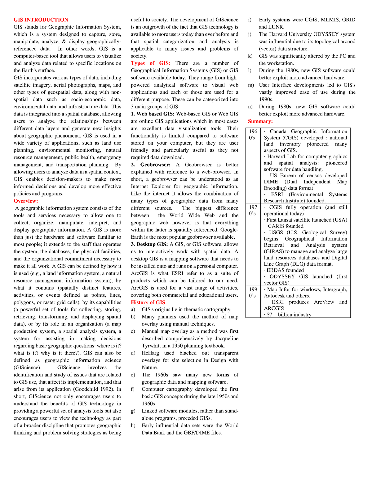 Gis Pdf - Geographical Information System - GIS INTRODUCTION GIS Stands ...