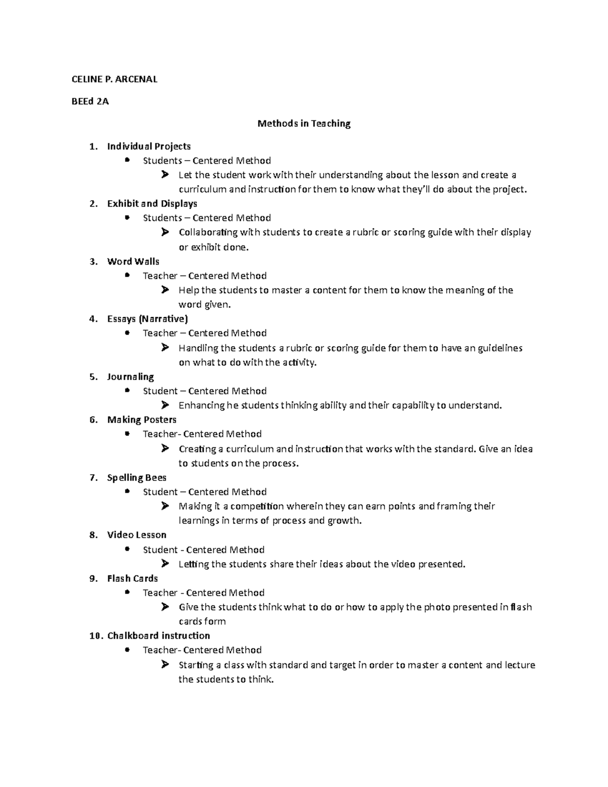 10 examples of Methods in Teaching in the classroom with explaination ...
