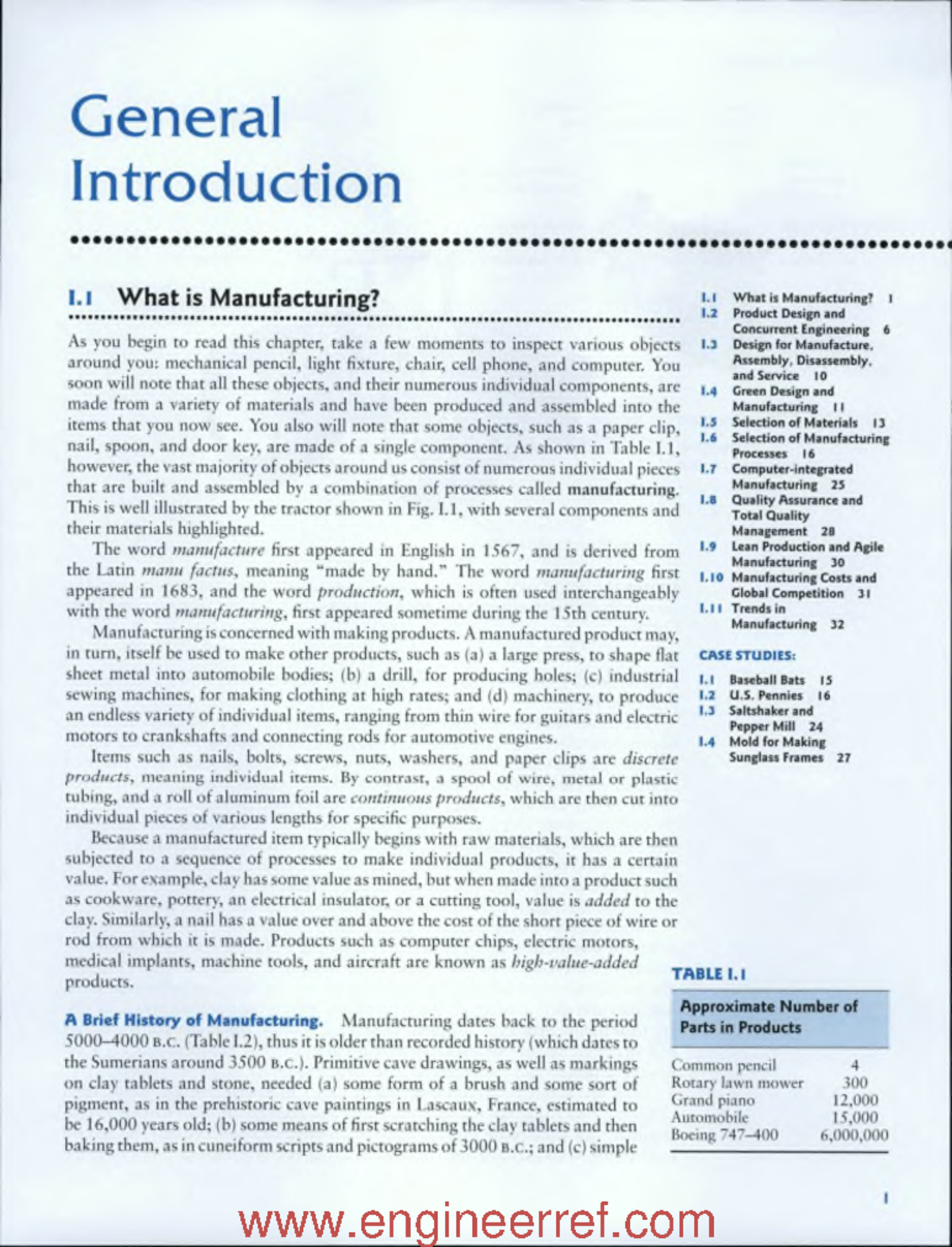 Manufacturing Engineering de tecnologia - General Introduction I .1 W h ...