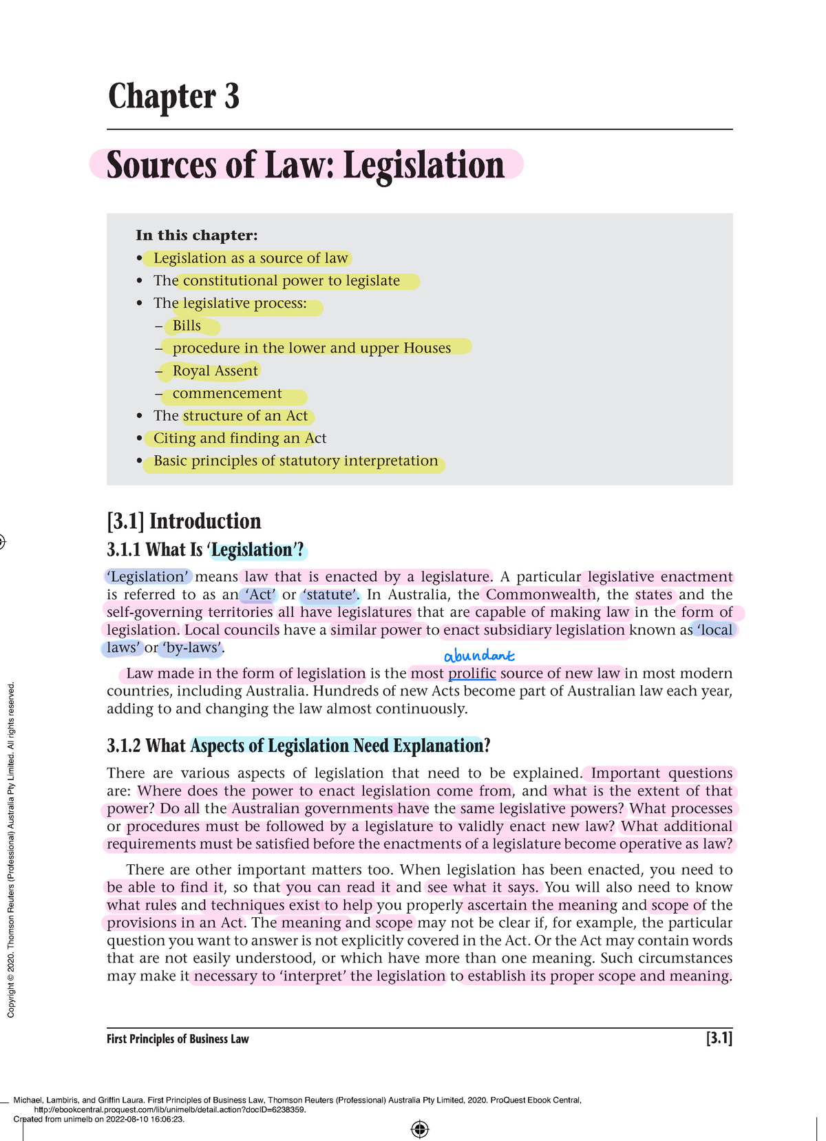 CHP 3 Legislation As A Source Of Law - First Principles Of Business Law ...