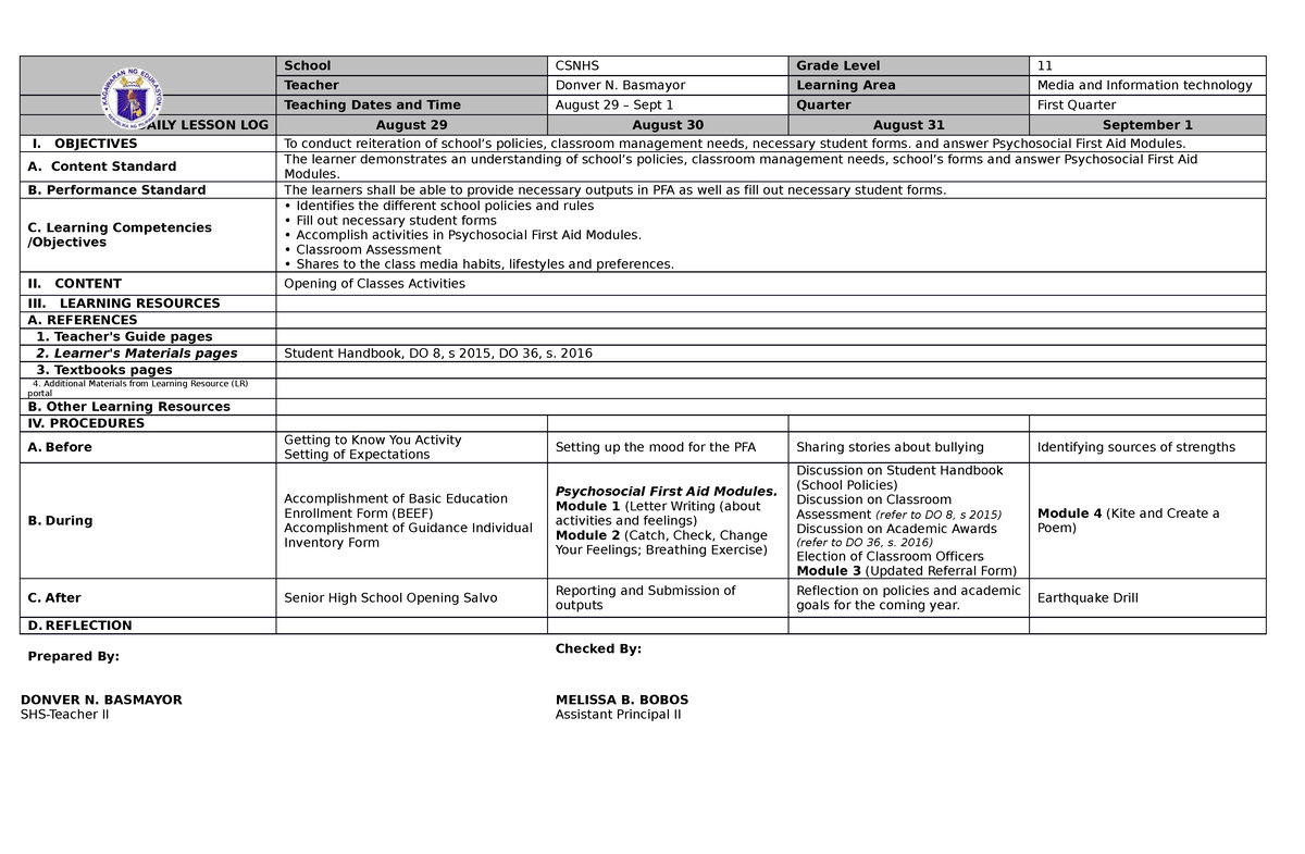 MIL - Media information literacy - School CSNHS Grade Level 11 Teacher ...