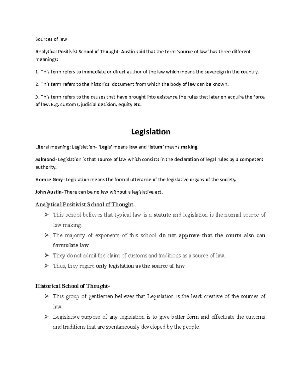 13 JURISPRUDENCE LEGAL RIGHTS Sources of law Analytical Positivist