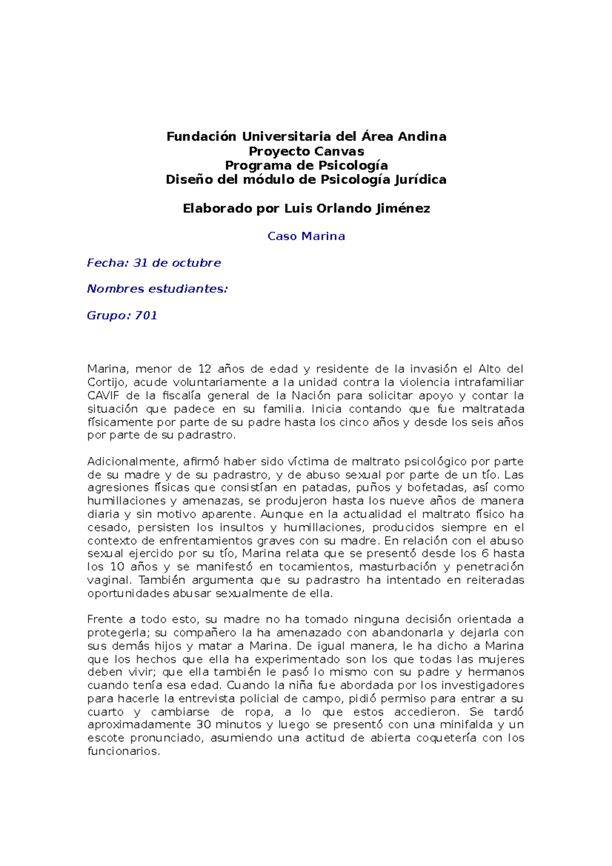 Anexo CASO Marina Fundación Universitaria del Área Andina Proyecto Canvas Programa de