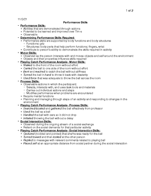 OTPF-4 Notes - 09/23/ Occupational Therapy Practice Framework - What is ...