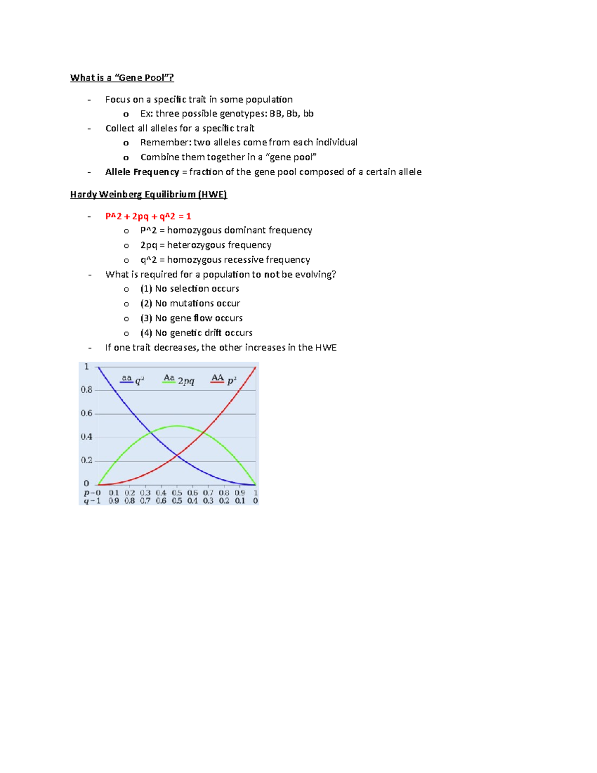 Hardy-Weinberg Equilibrium - What is a “Gene Pool”? Focus on a specific ...