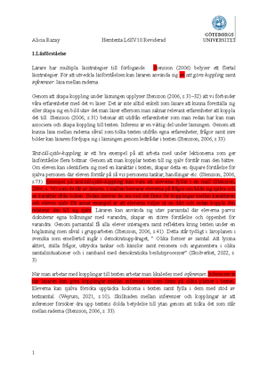 Reflekterande text - elevers skrivande - Reflekterande text – Elevers ...