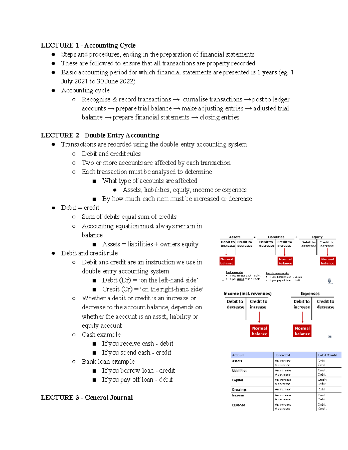 Week 3 - Lecture notes 3 - LECTURE 1 - Accounting Cycle Steps and ...