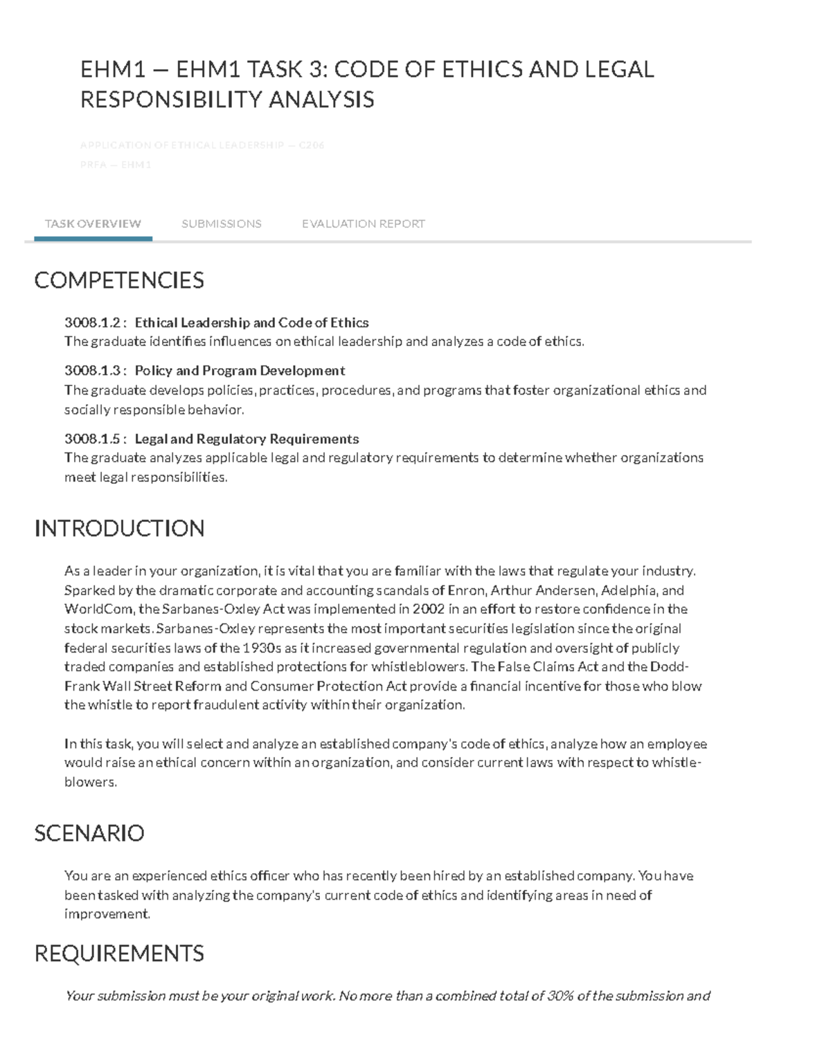 Task 3 Requirements - Practice Materials - EHM1 — EHM1 TASK 3: CODE OF ...