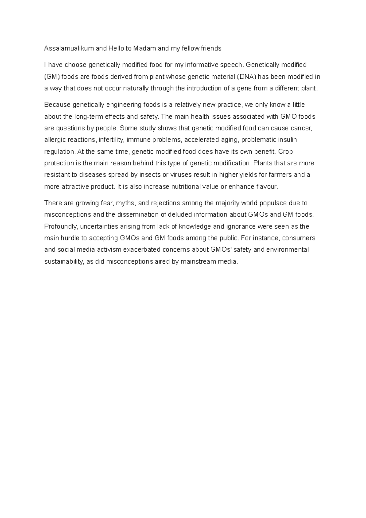 genetically modified food essay conclusion