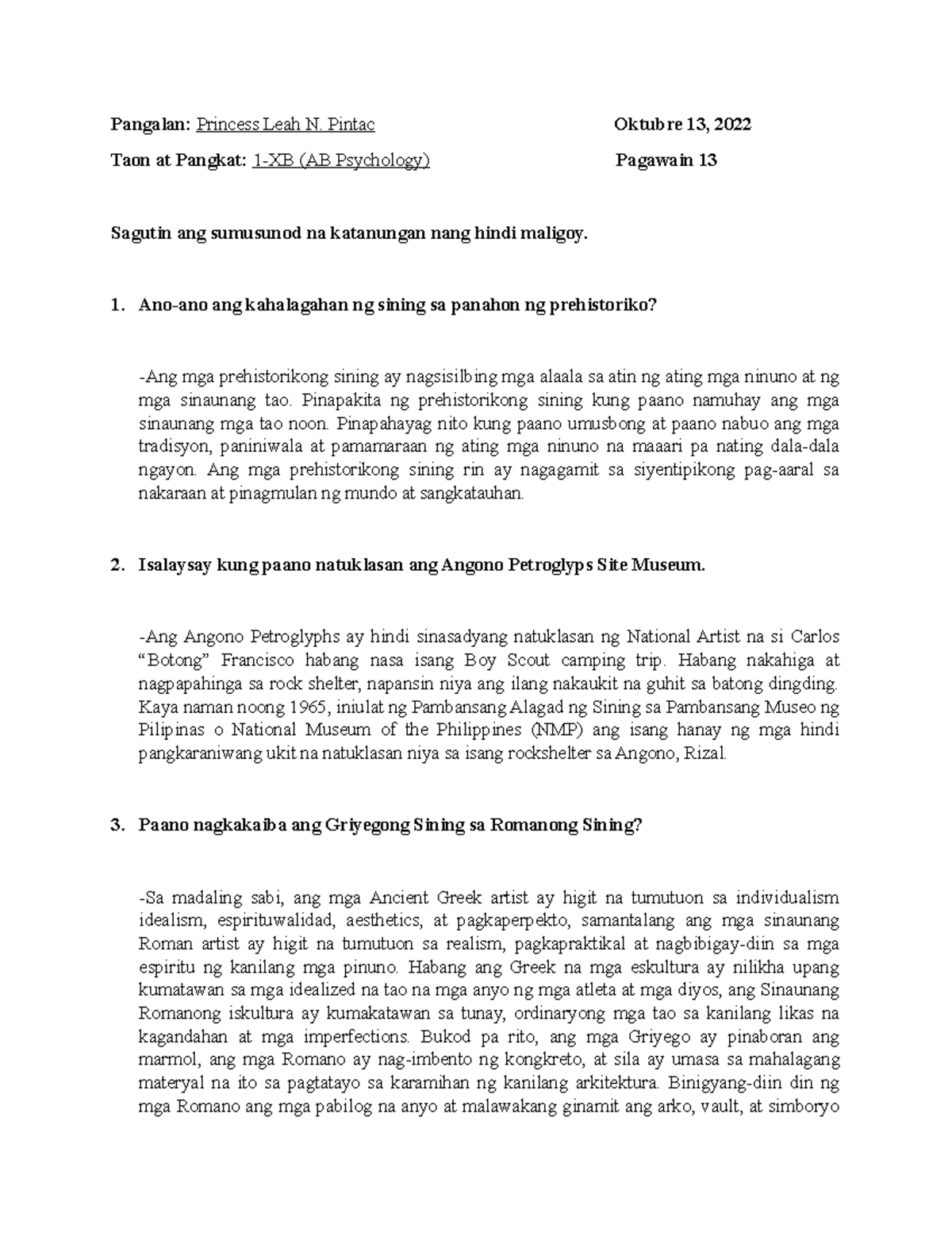 Pintac XB Pagawain 13 - Art Appropriation - Pangalan: Princess Leah N ...