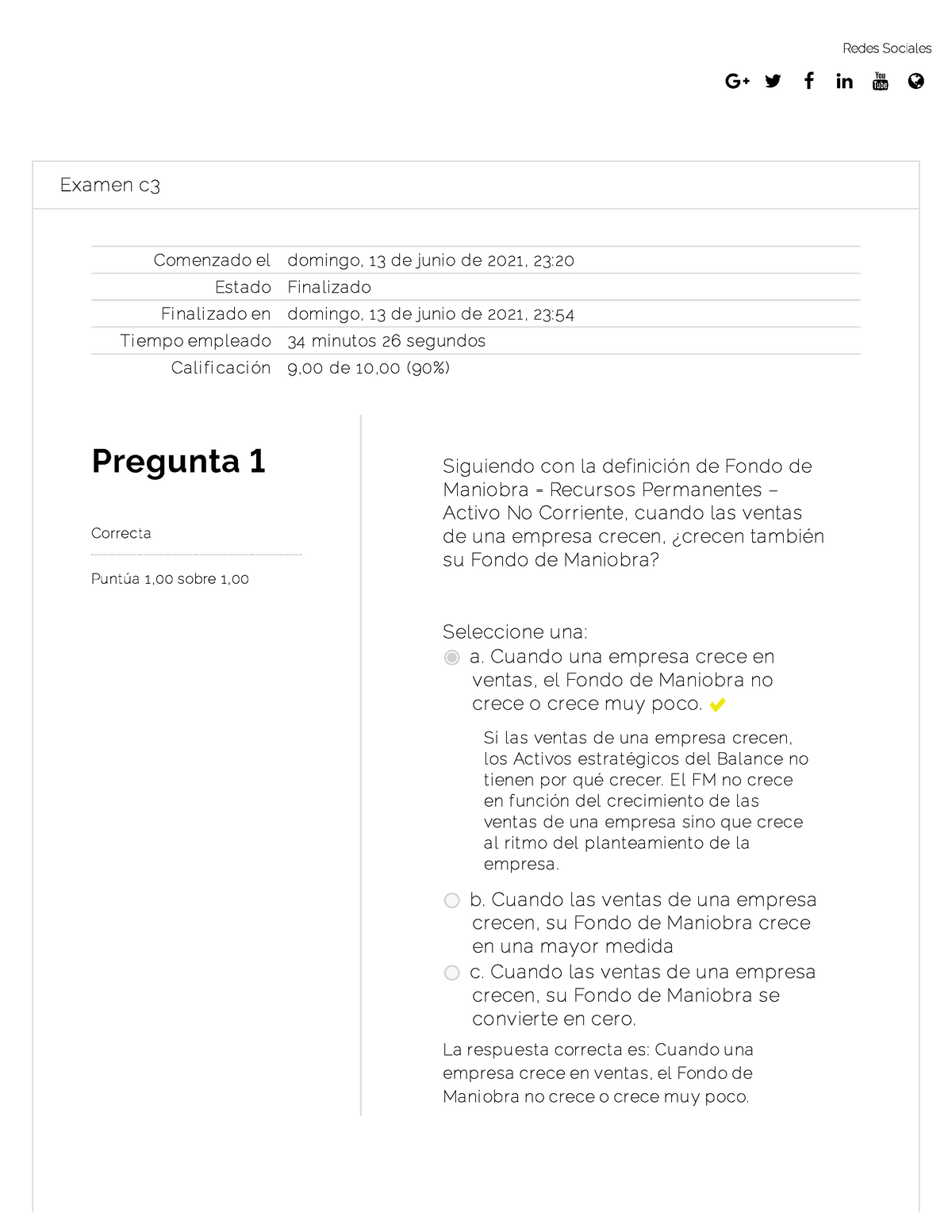 Examen 3 Finanzas - Examen C Comenzado El Domingo, 13 De Junio De 2021 ...