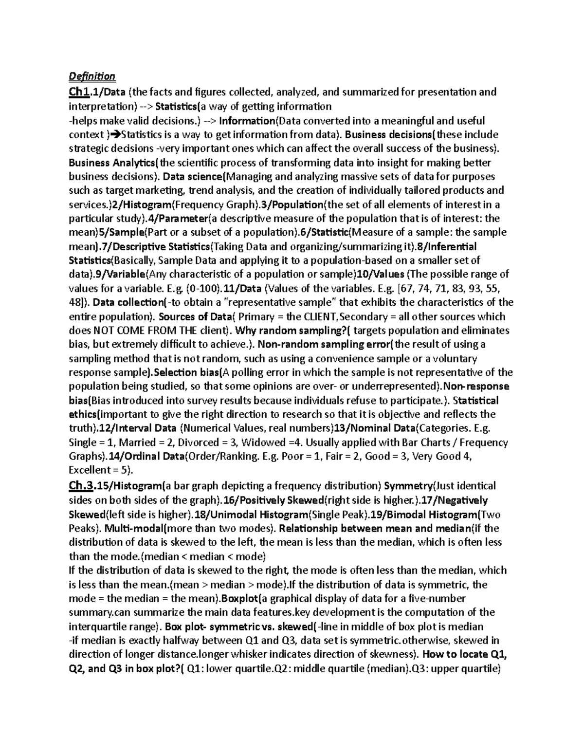 exam1-review-definition-ch1-data-the-facts-and-figures-collected