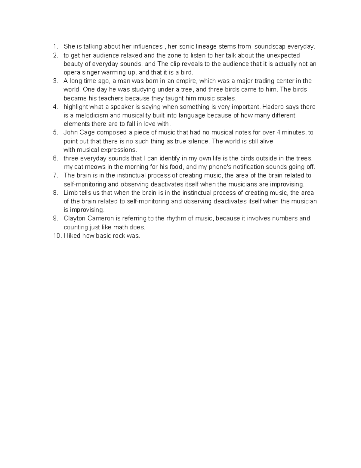 Untitled document - hnhhhh - She is talking about her influences , her ...