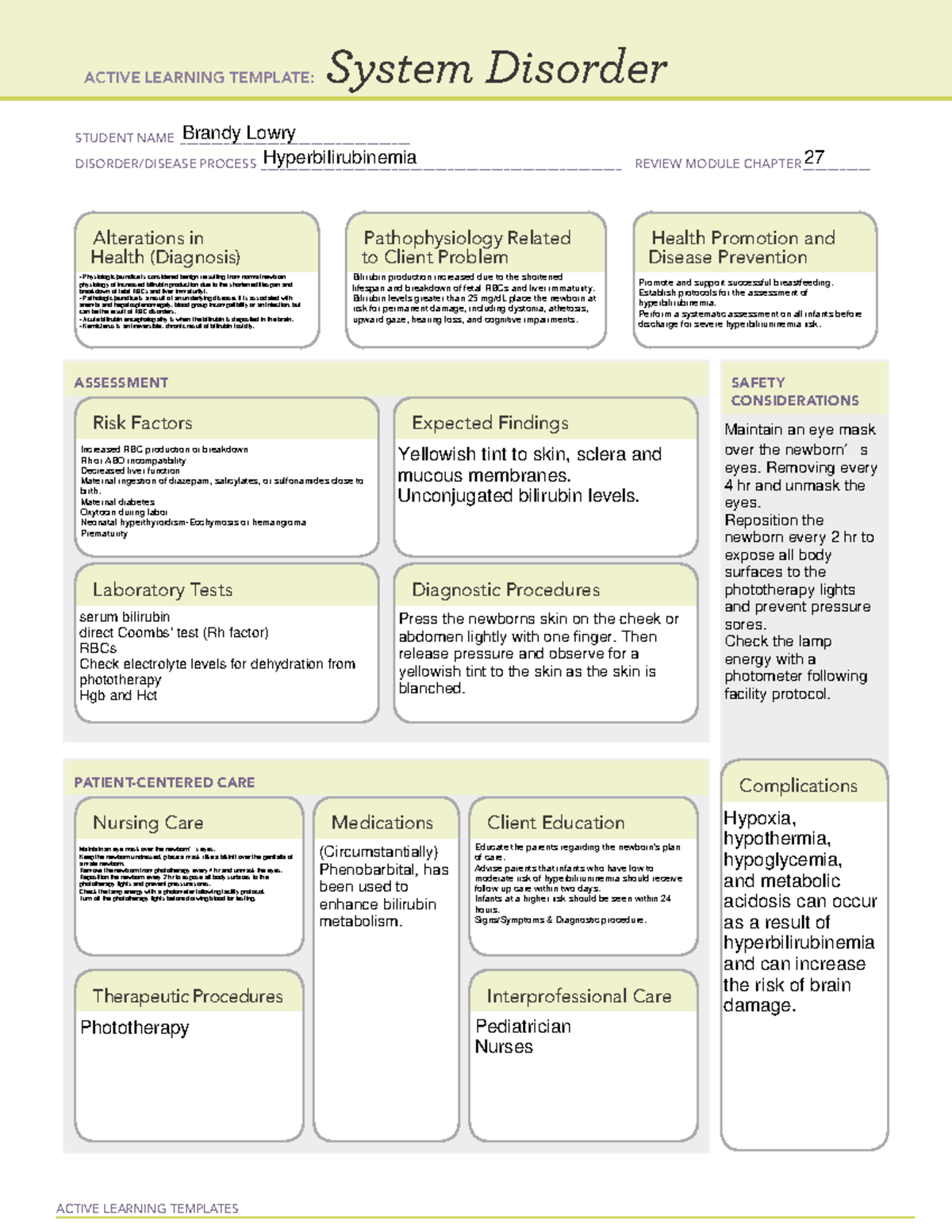 Hyperbilirubinemia - ALT system disorder - ACTIVE LEARNING TEMPLATES ...