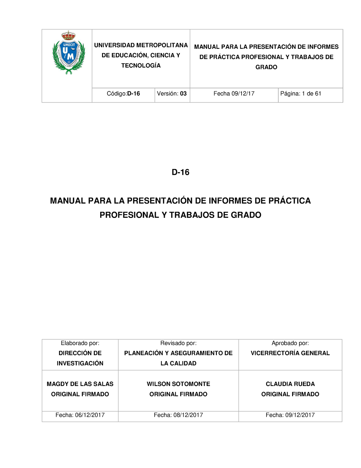 D 16 Manual PARA LA Presentacin DE Informes DE Practica Profesional Y ...