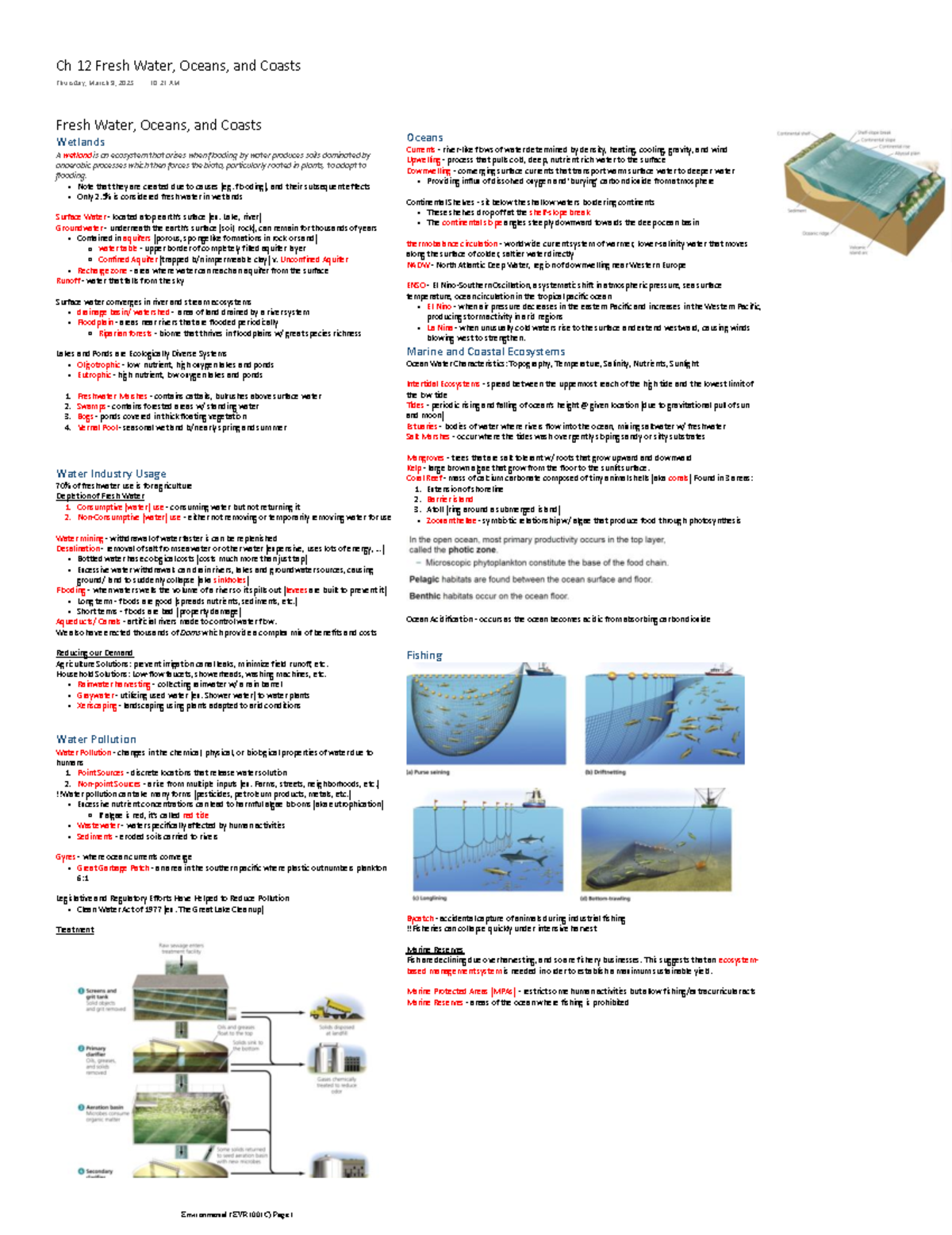 Ch 12 Fresh Water, Oceans, and Coasts - Fresh Water, Oceans, and Coasts ...
