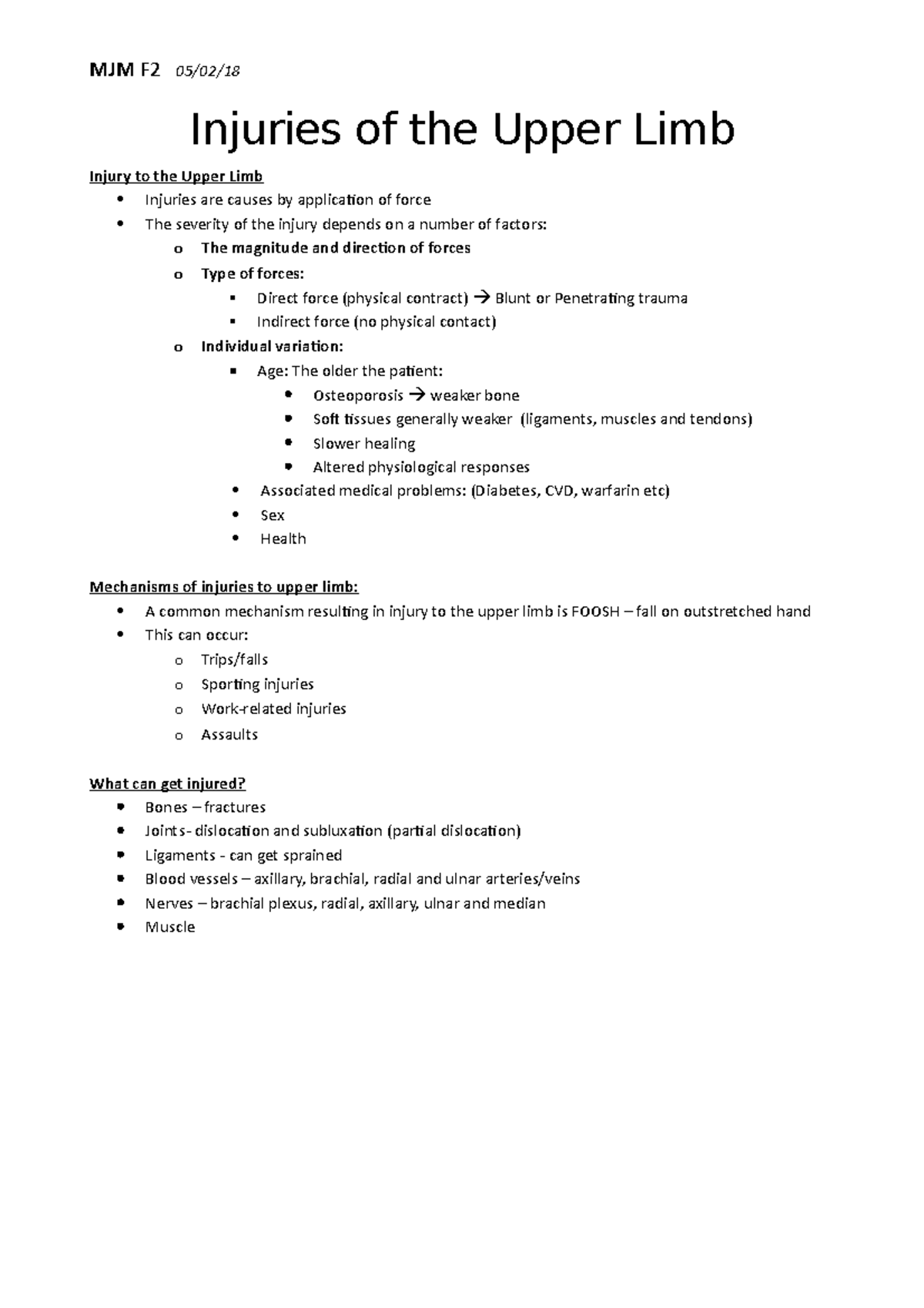 l07-injuries-of-the-upper-limb-injuries-of-the-upper-limb-injury-to