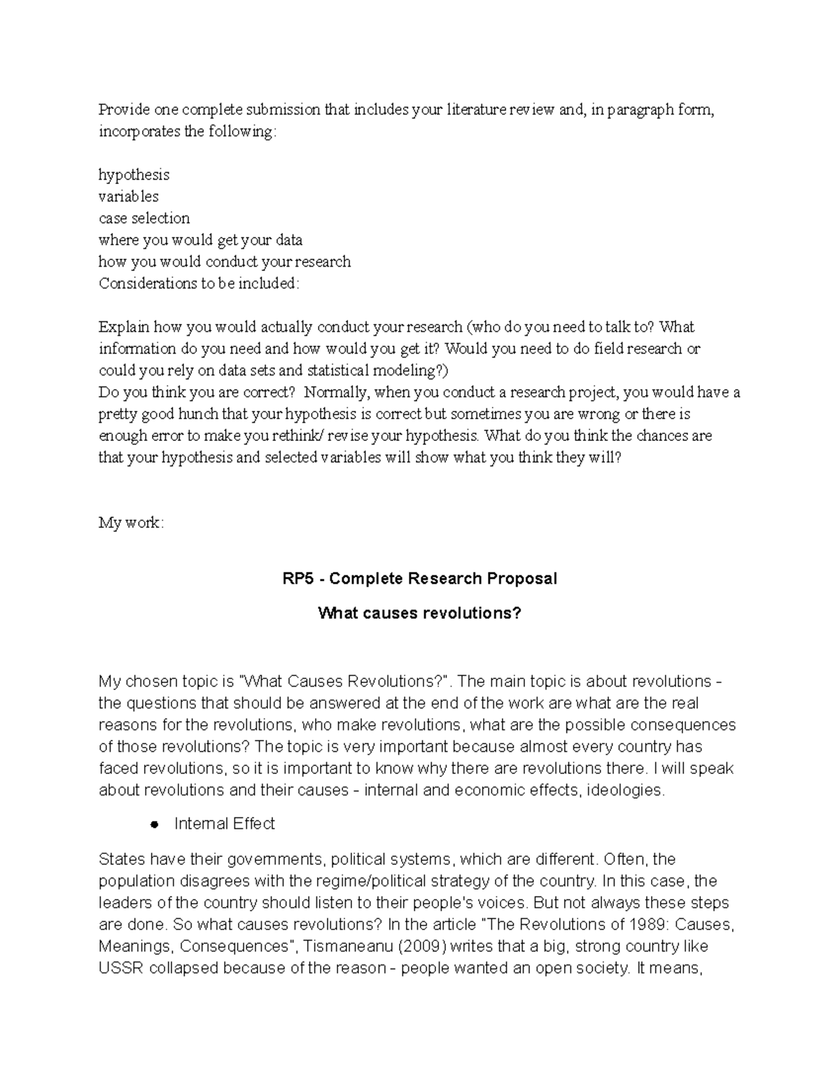 RP5- Complete Proposal Due - Provide one complete submission that ...