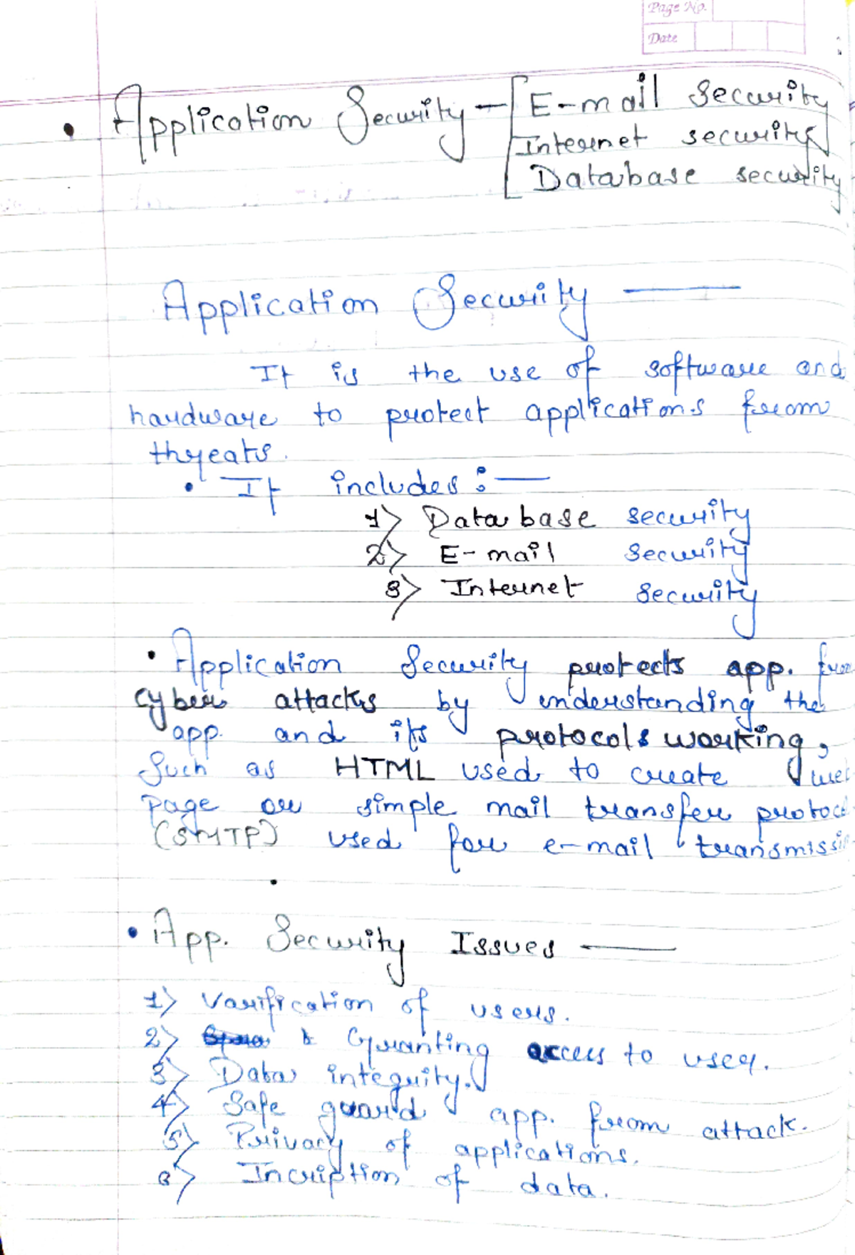 Application security - notes - HpplicatHn plPeolor JeuthyE-m all secoat ...