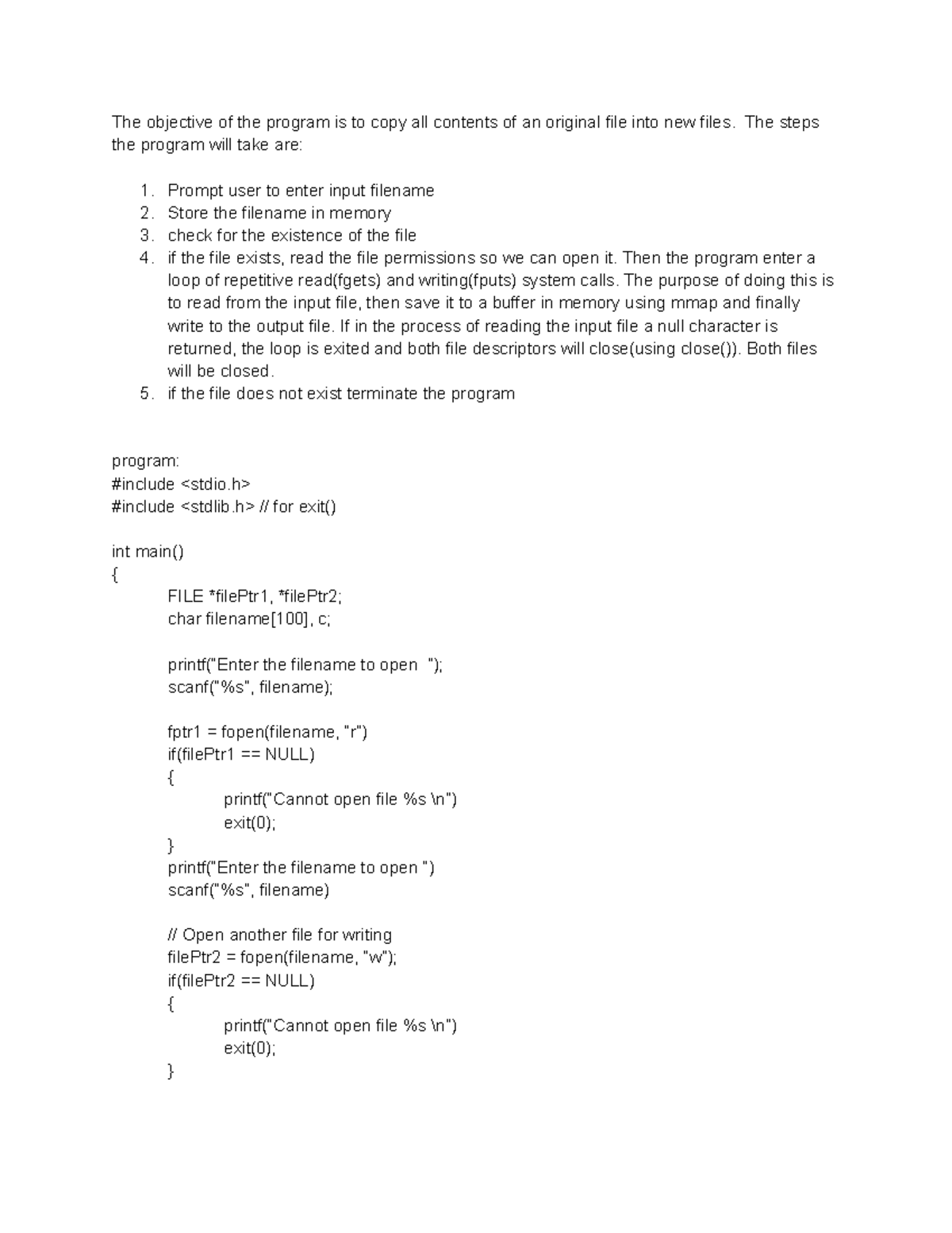 COMP3330Assignment 1 - The objective of the program is to copy all ...