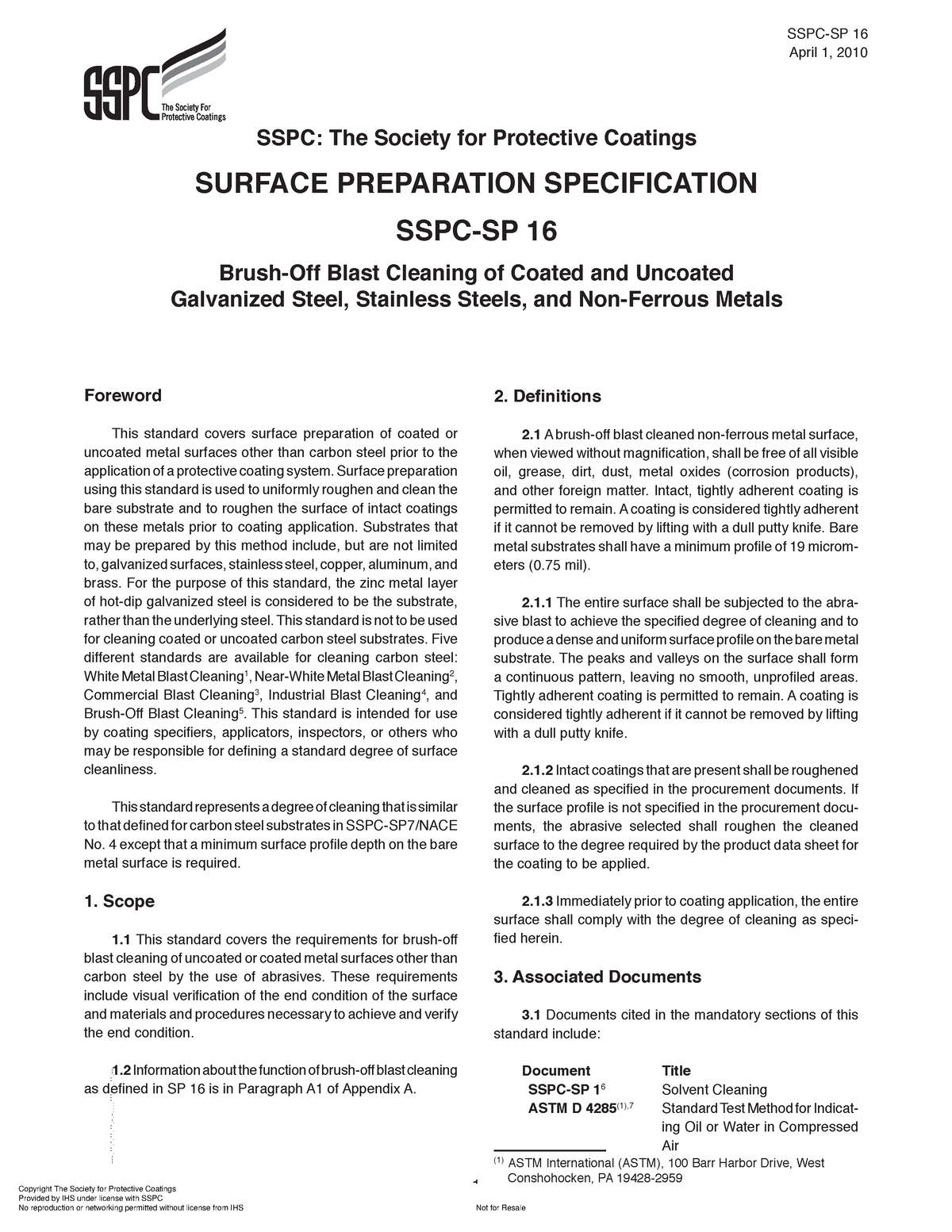 SSPC-SP 16-2010 - Recubrimientos - April 1, 2010 1 SSPC: The Society ...
