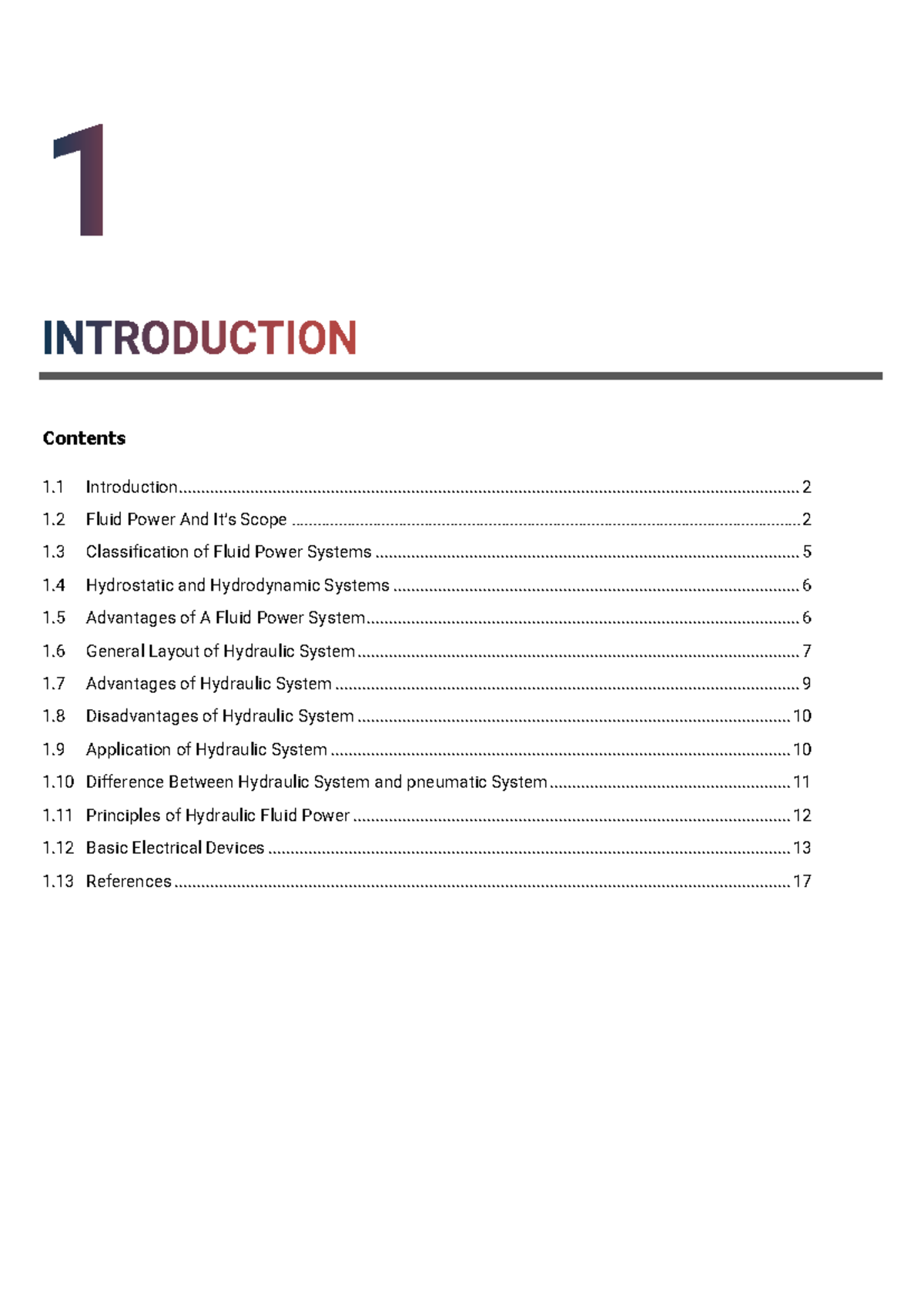 3151913 OHP GTU Study Material Notes Unit1 Contents 1 Introduction 1