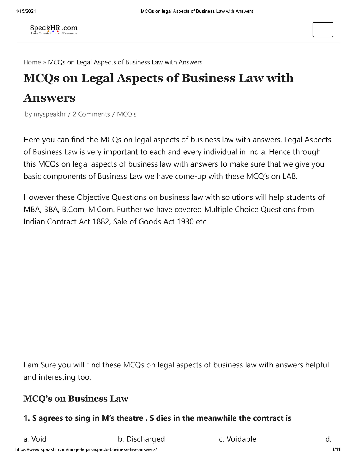 case study on legal aspects of business