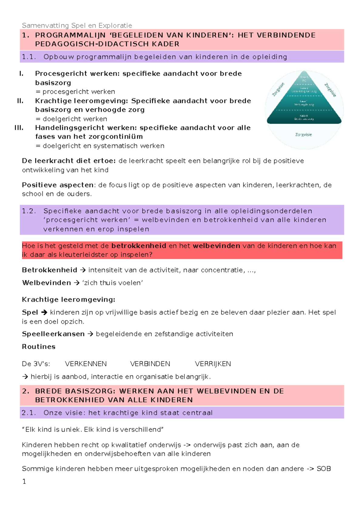 Spel En Exploratie Sv - 1. PROGRAMMALIJN ‘BEGELEIDEN VAN KINDEREN’: HET ...