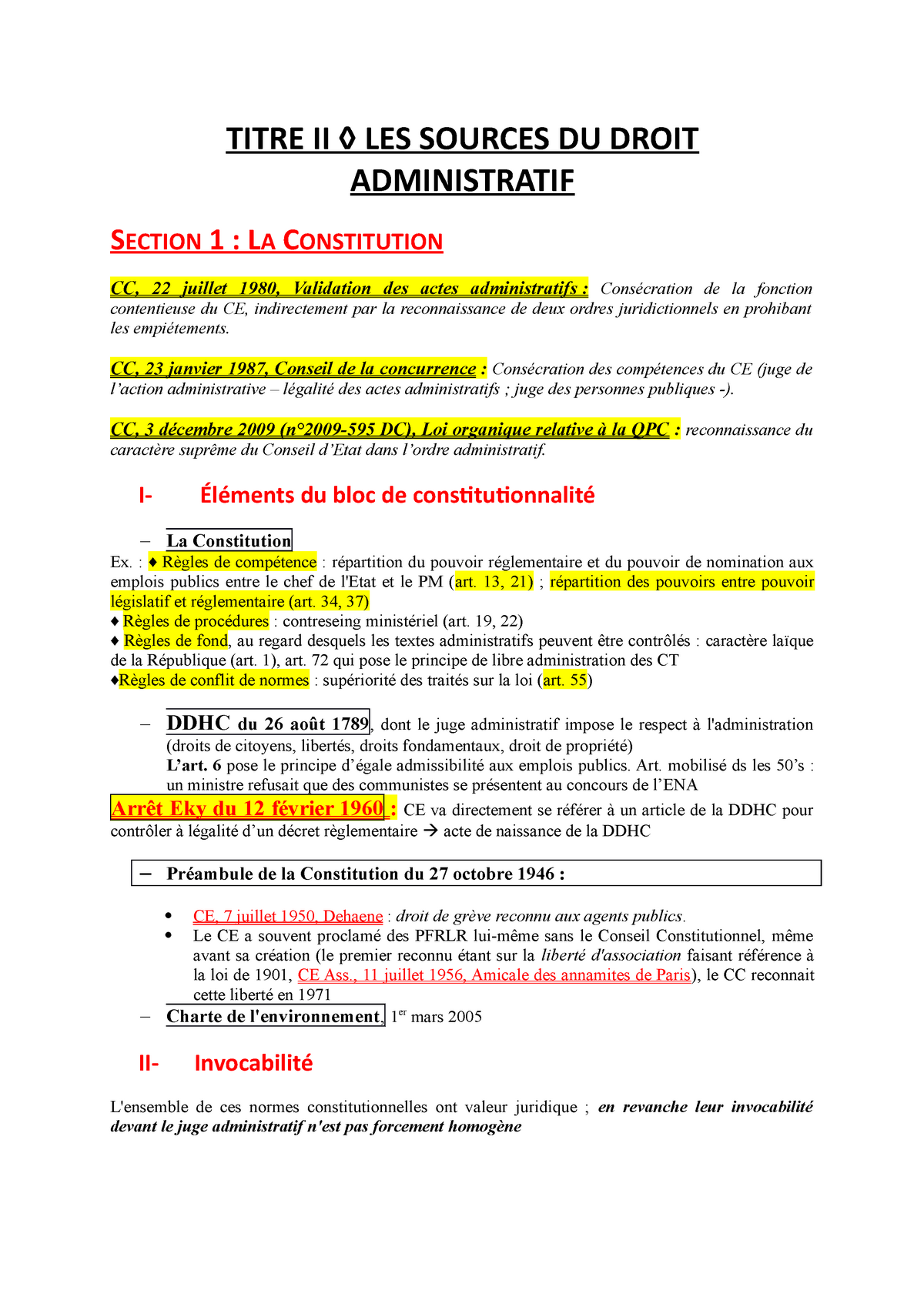 les sources du droit administratif dissertation