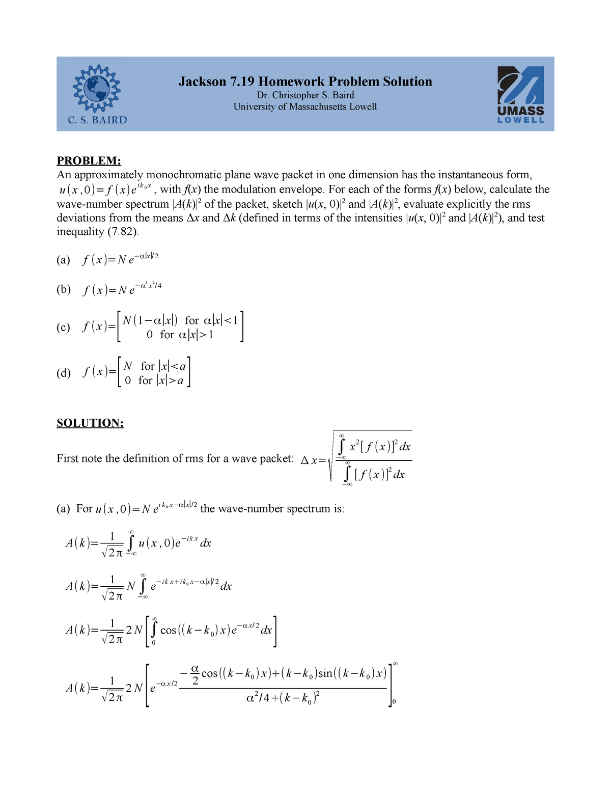 Jackson 7 19 Homework Solution - Jackson 7 Homework Problem Solution Dr ...