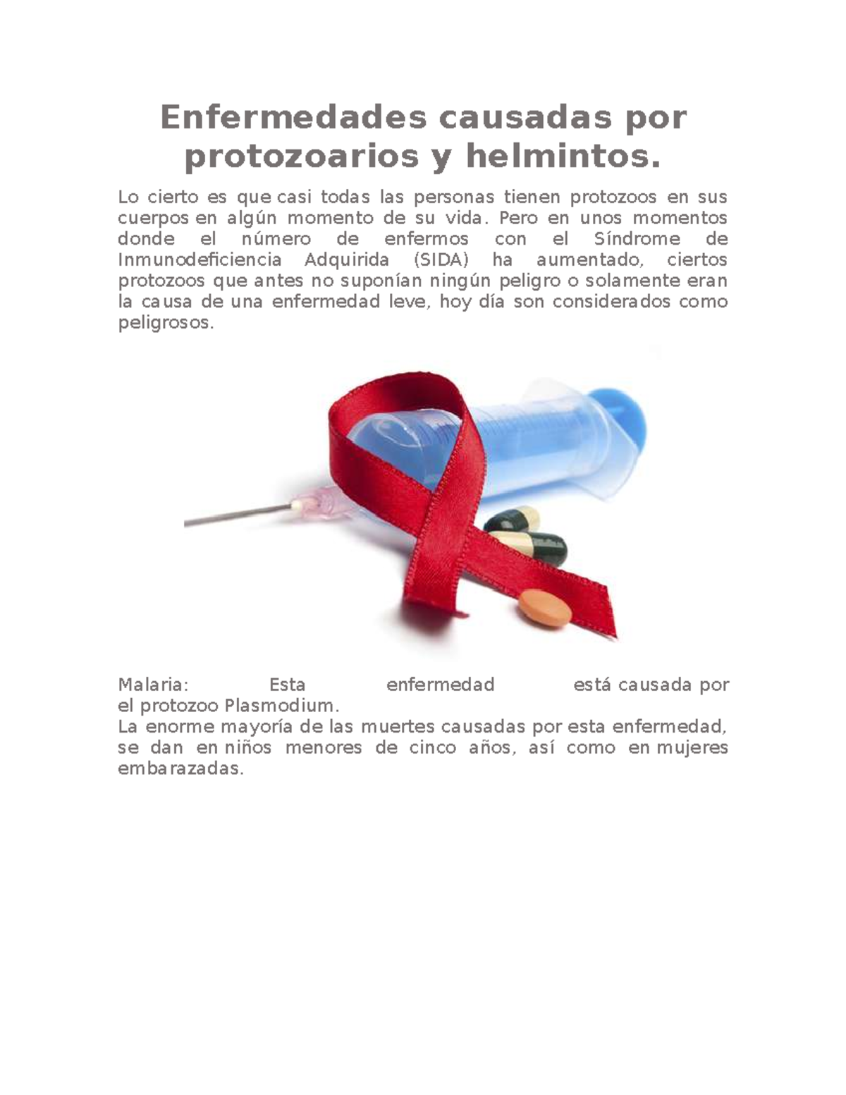 enfermedades producidas por los protozoos