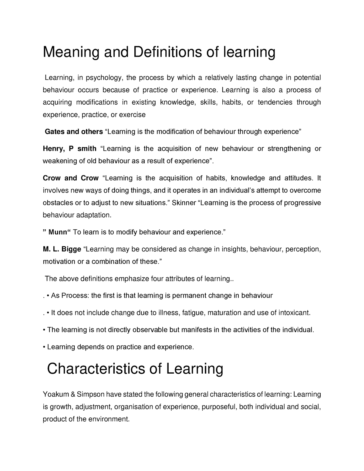 learning-notes-claass-ii-meaning-and-definitions-of-learning-learning