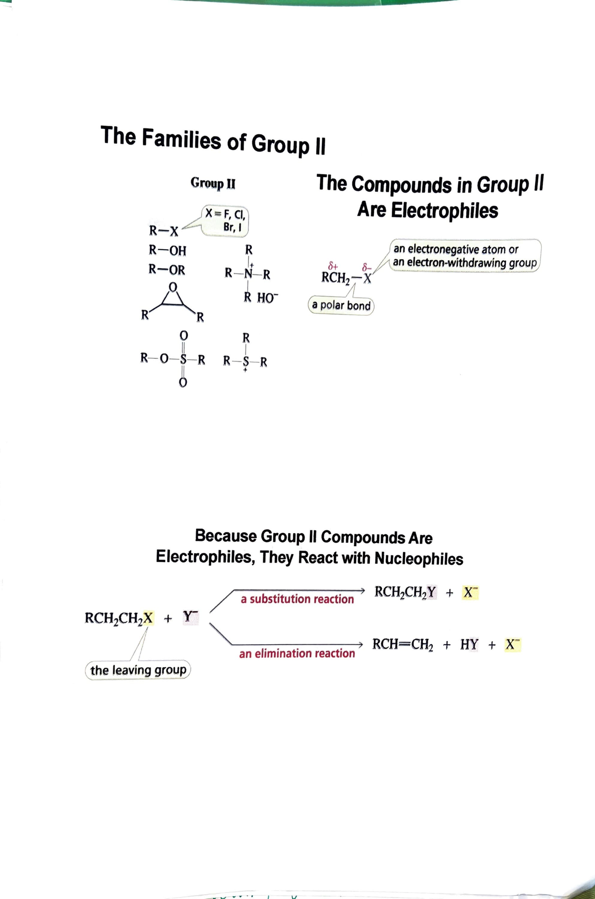 Chem 211 Lecture 29 Notes - The Families Of Group II GroupU R-X~s- ~:o ...