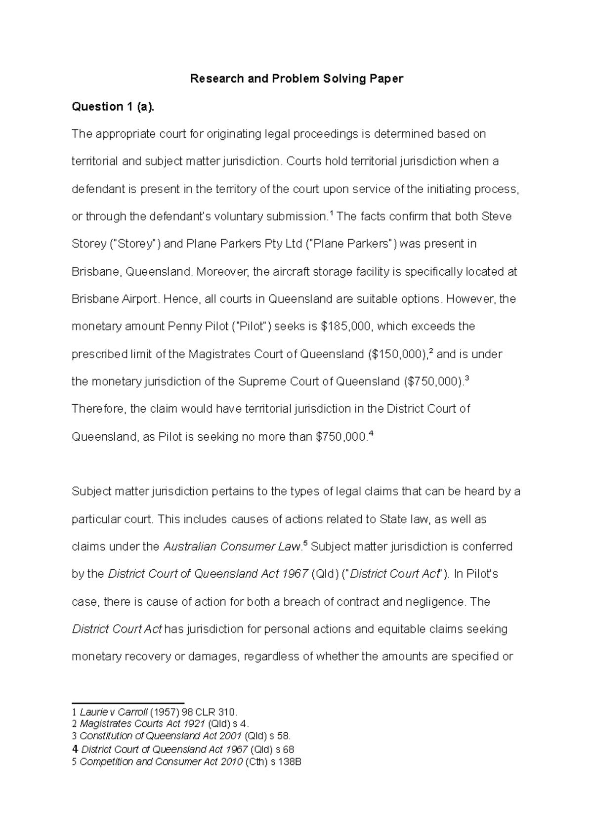 LLB306 Research Problem Solving Paper - Research and Problem Solving ...
