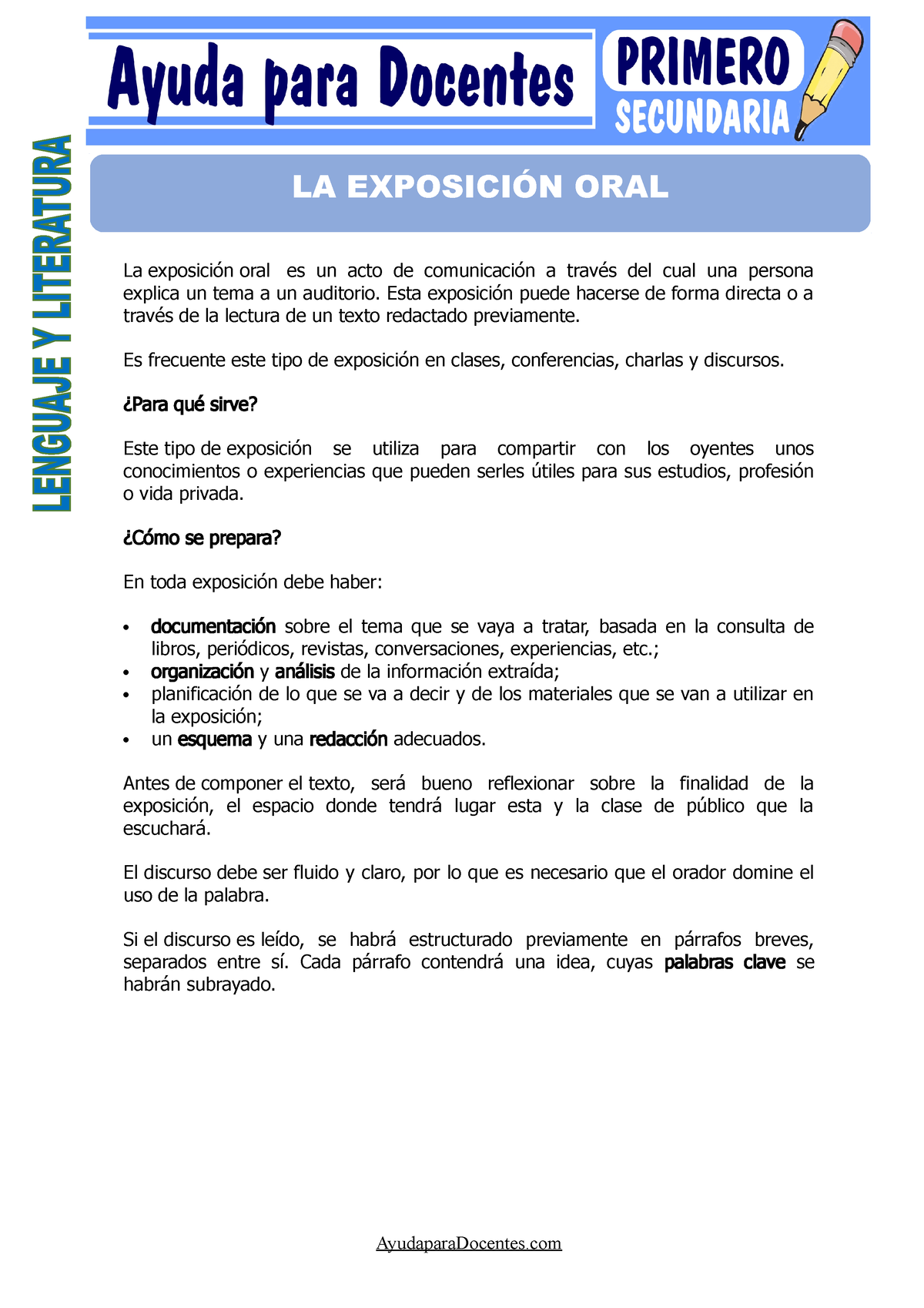 Exposicion Oral Para Primero De Secundaria La Exposición Oral Es Un Acto De Comunicación A 5034