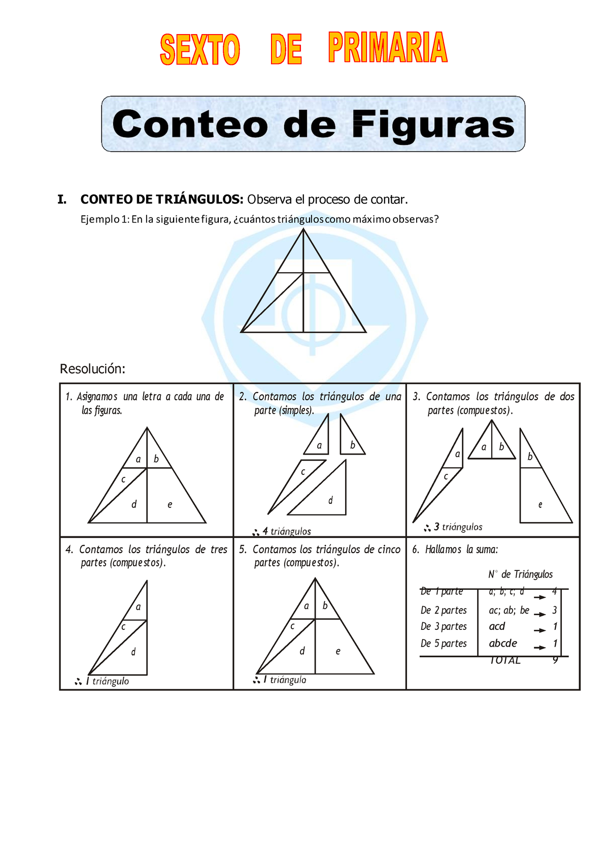 Ejercicios De Conteo De Figuras Para Sexto De Primaria I Conteo De TriÁngulos Observa El 9204