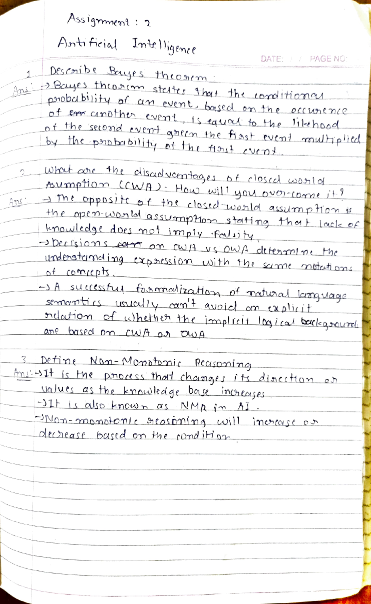 AI Assignment for all the chapters in Unit 2 to 3 - Ass igmenl 2 Ant ...