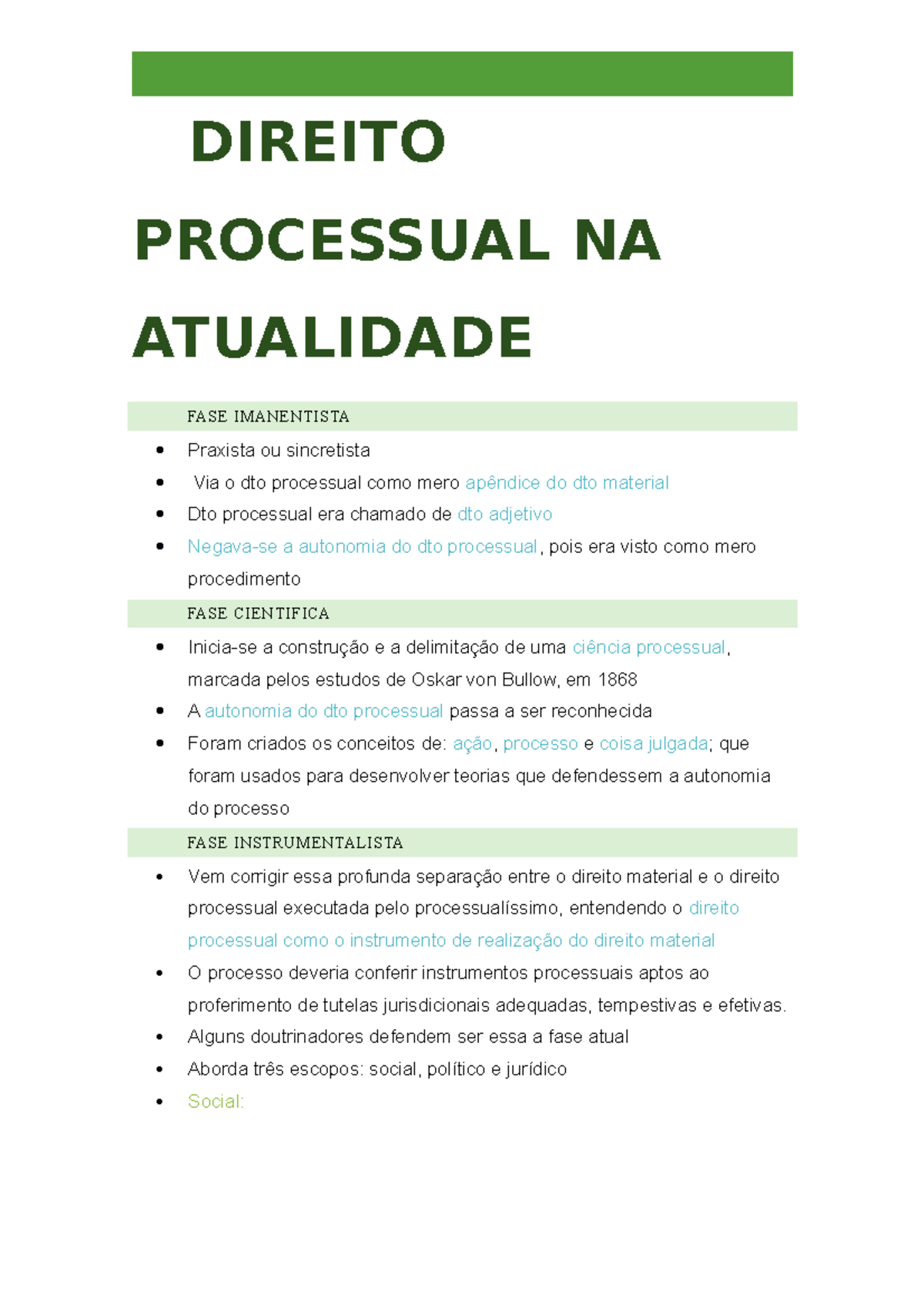 Teoria Geral Do Processoo - DIREITO PROCESSUAL NA ATUALIDADE FASE ...