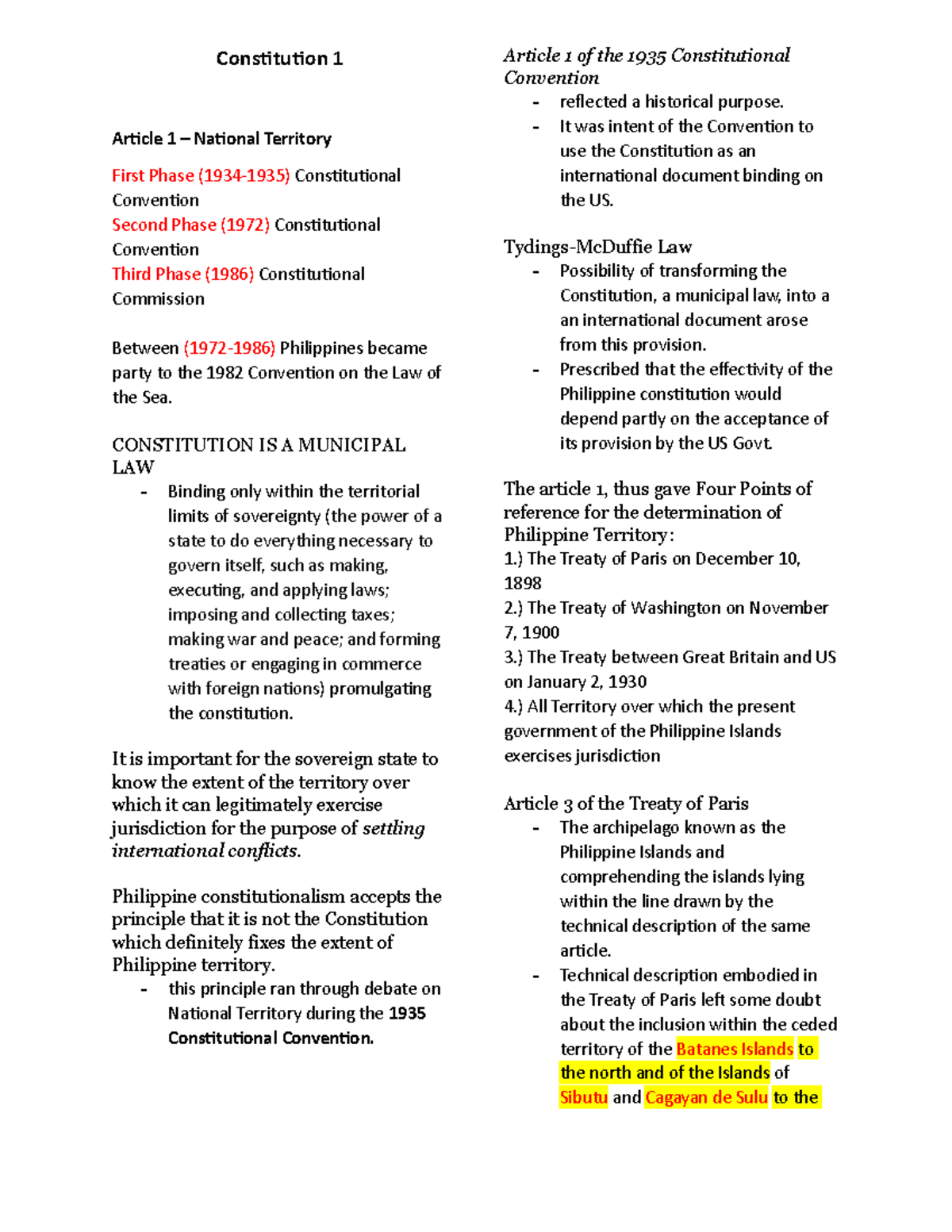 Constitution Summarization- Laptop-4 Brksd 1I - Constitution 1 Article ...