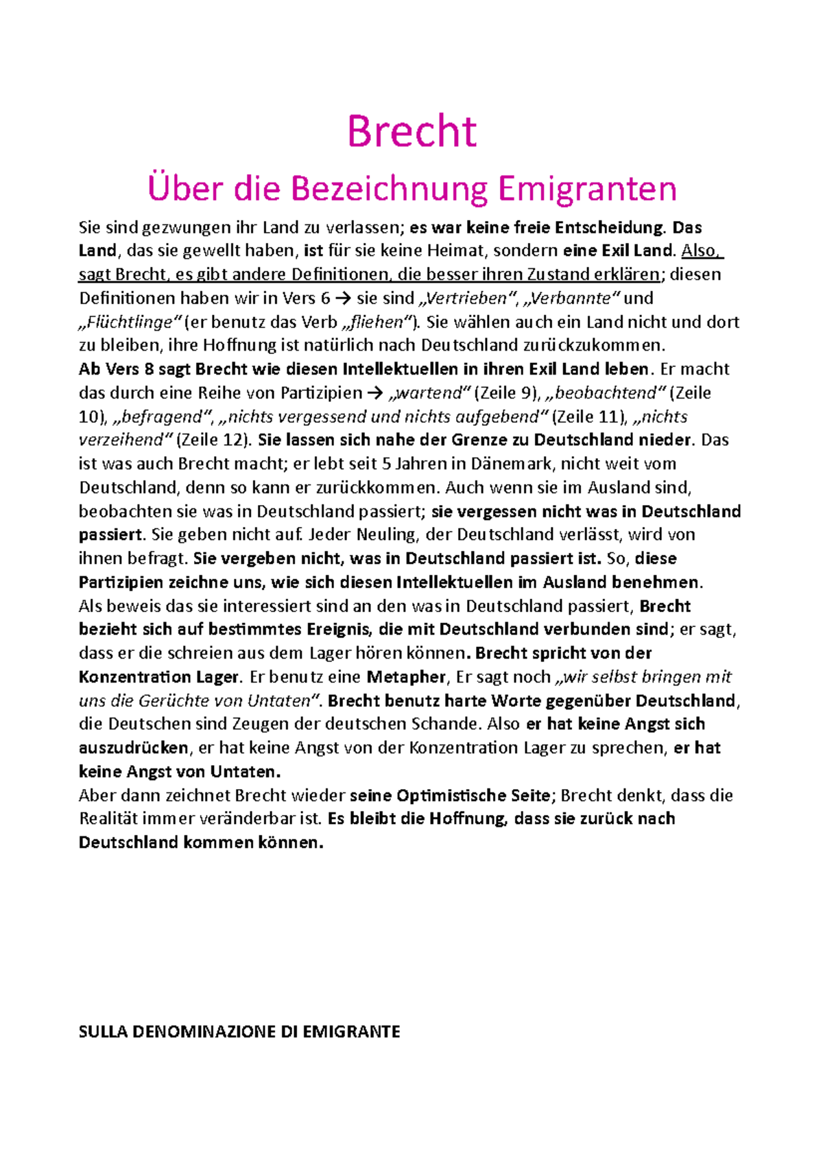 über Die Bezeichnung Emigranten Über die Bezeichnung Emigranten - Brecht Über die Bezeichnung
