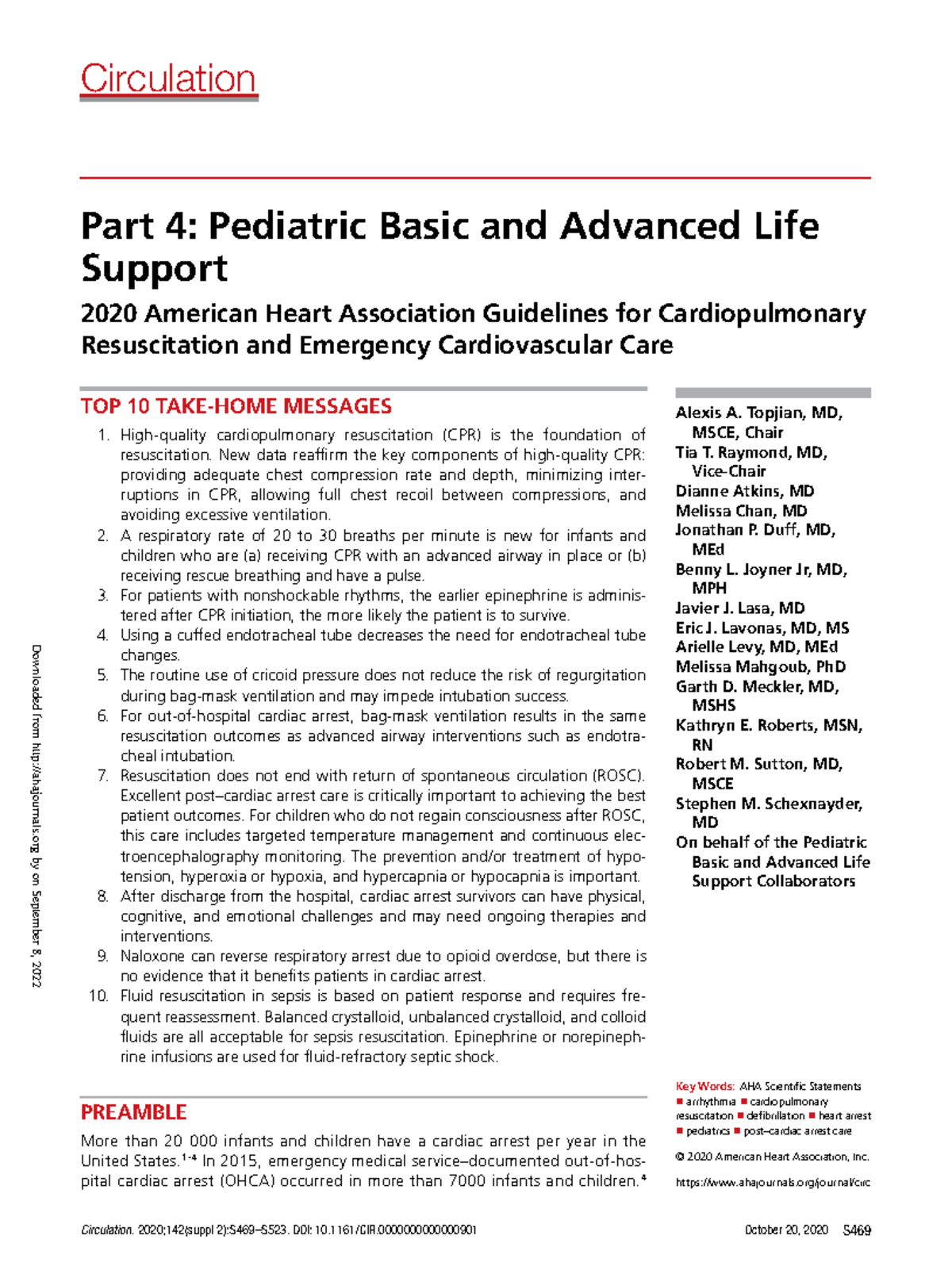 AHA PALS - Circulation. 2020;142(suppl 2):S469–S523. DOI: 10.1161/CIR ...