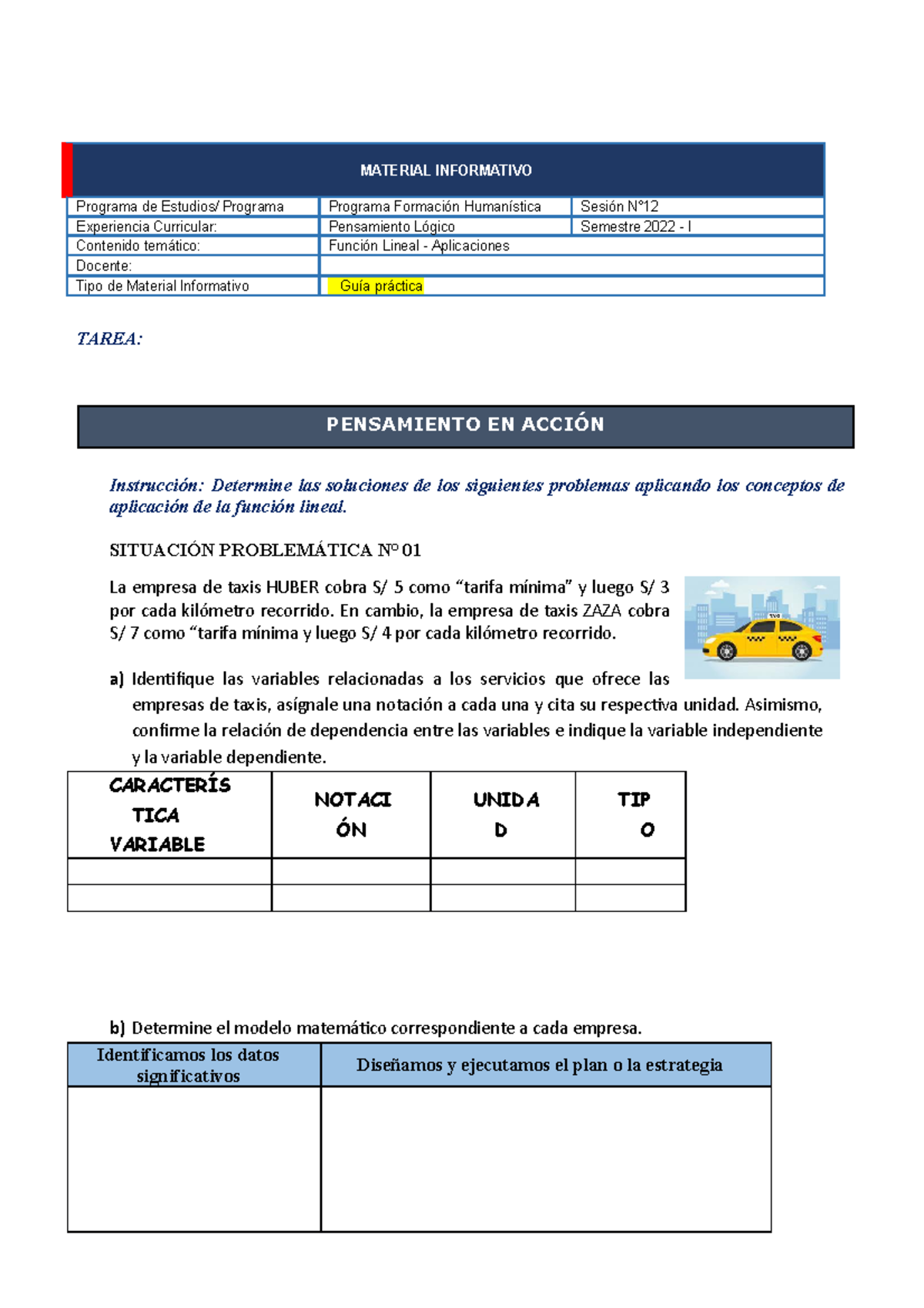 Tarea. GUÍA Práctica N° 12 -2022-1 - MATERIAL INFORMATIVO Programa de ...