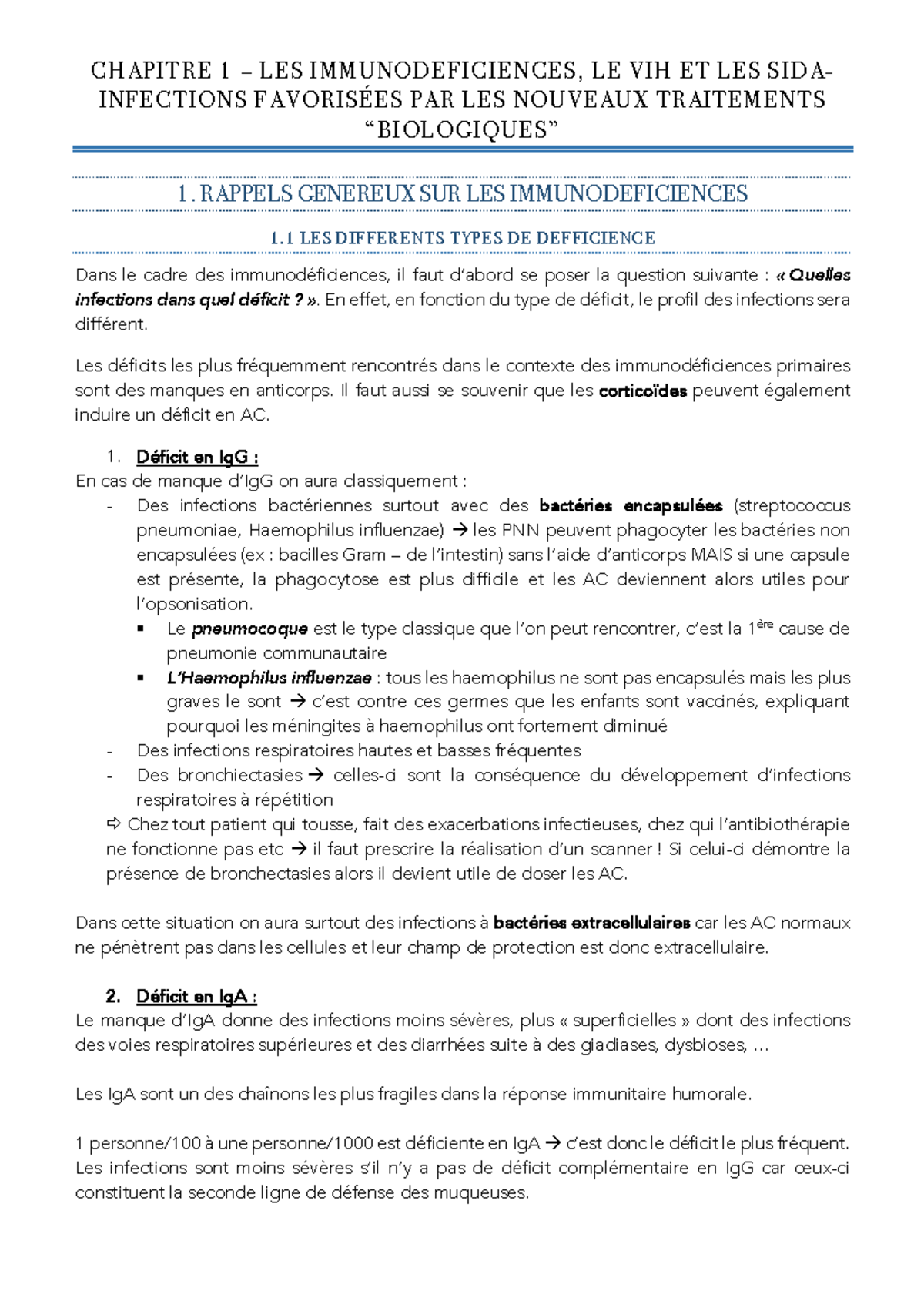 Chapitre 1 - Cours complet de Bac Médecine - Processus infectieux et ...