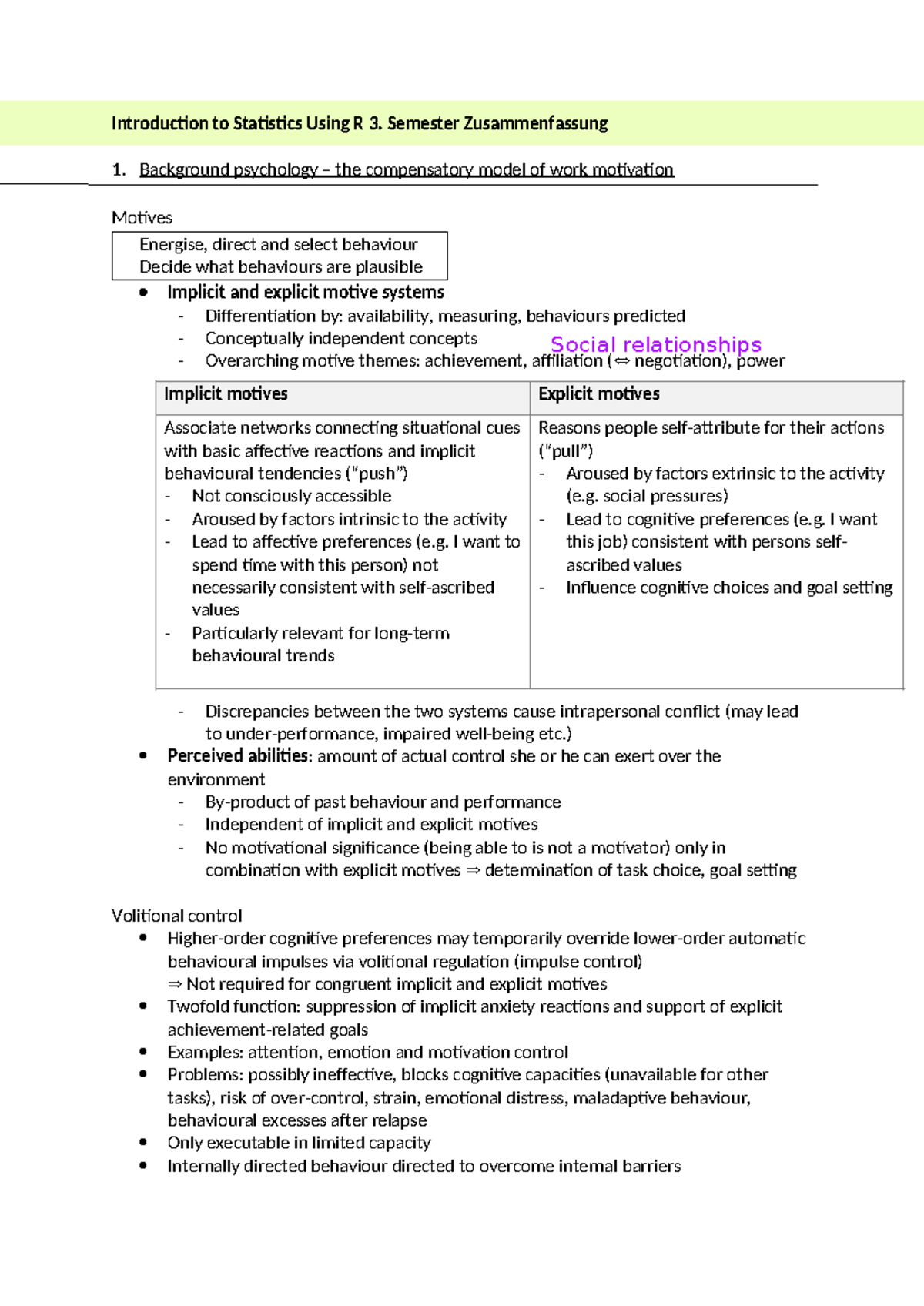 Summary of the Lecture Content - Introduction to Statistics Using R 3 ...