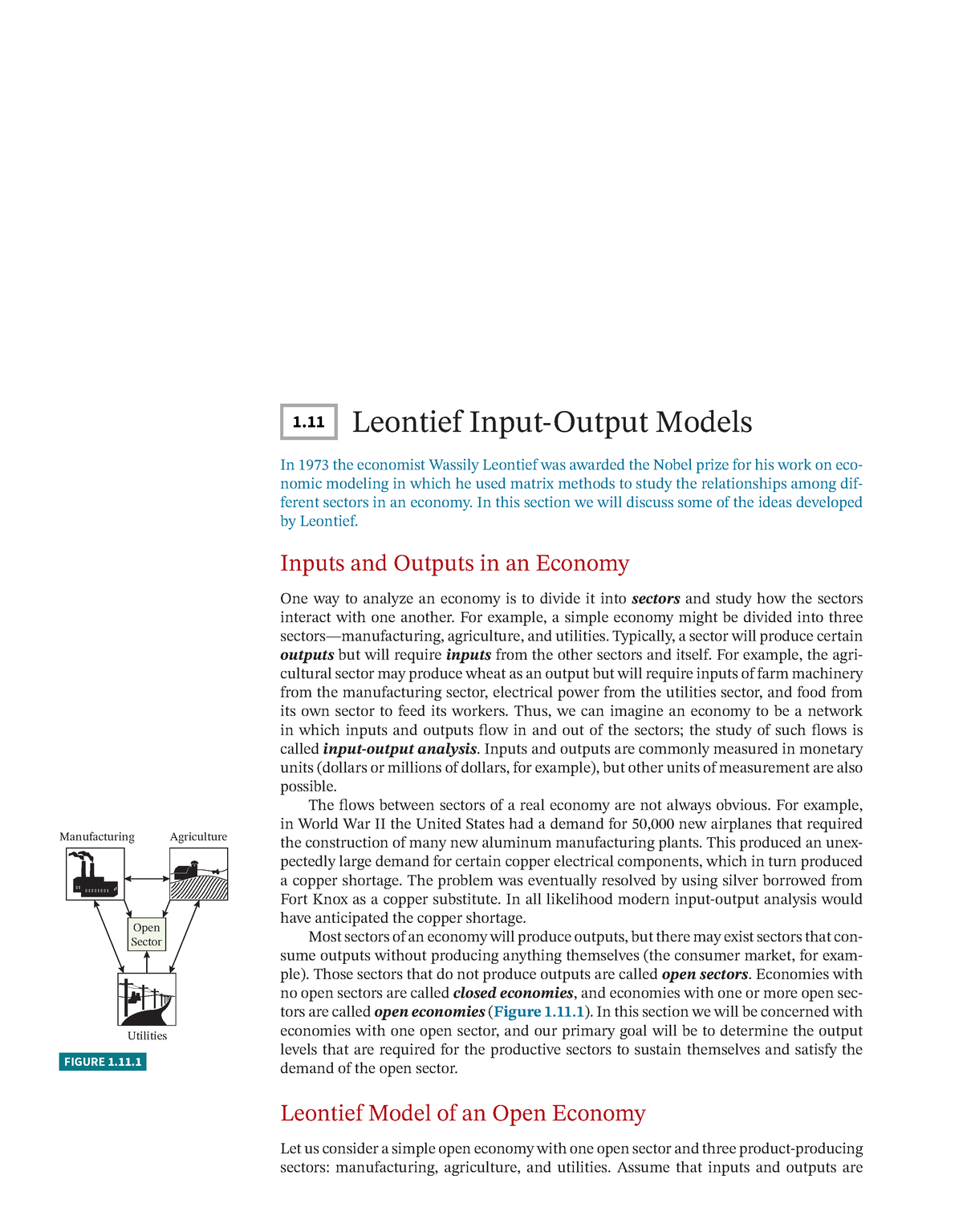 Input-output Leontief Model - 1 Leontief Input-Output Models In 1973 ...